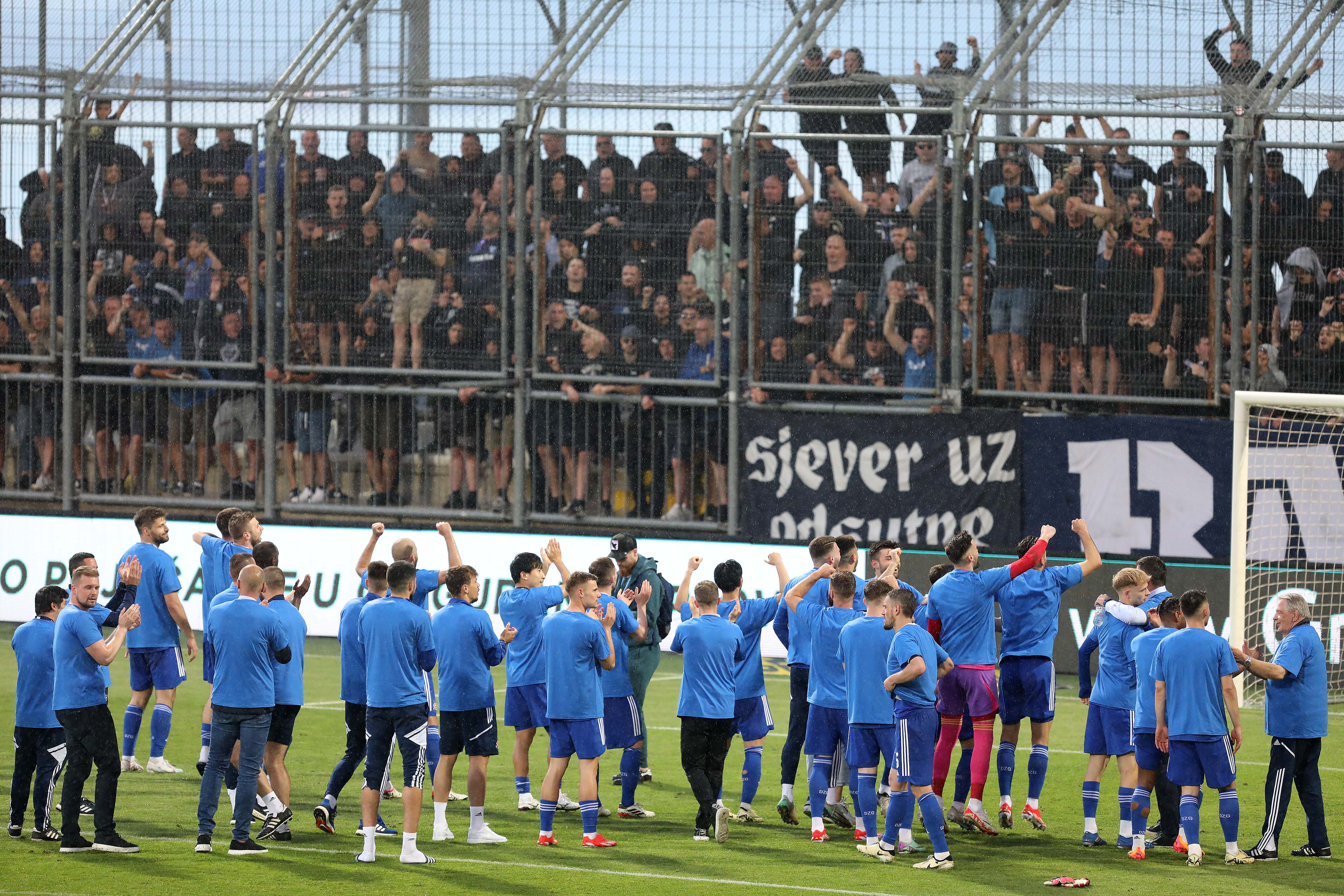 Rijeka: Slavlje Dinama nakon pobjede i osvajanja dvostruke krune