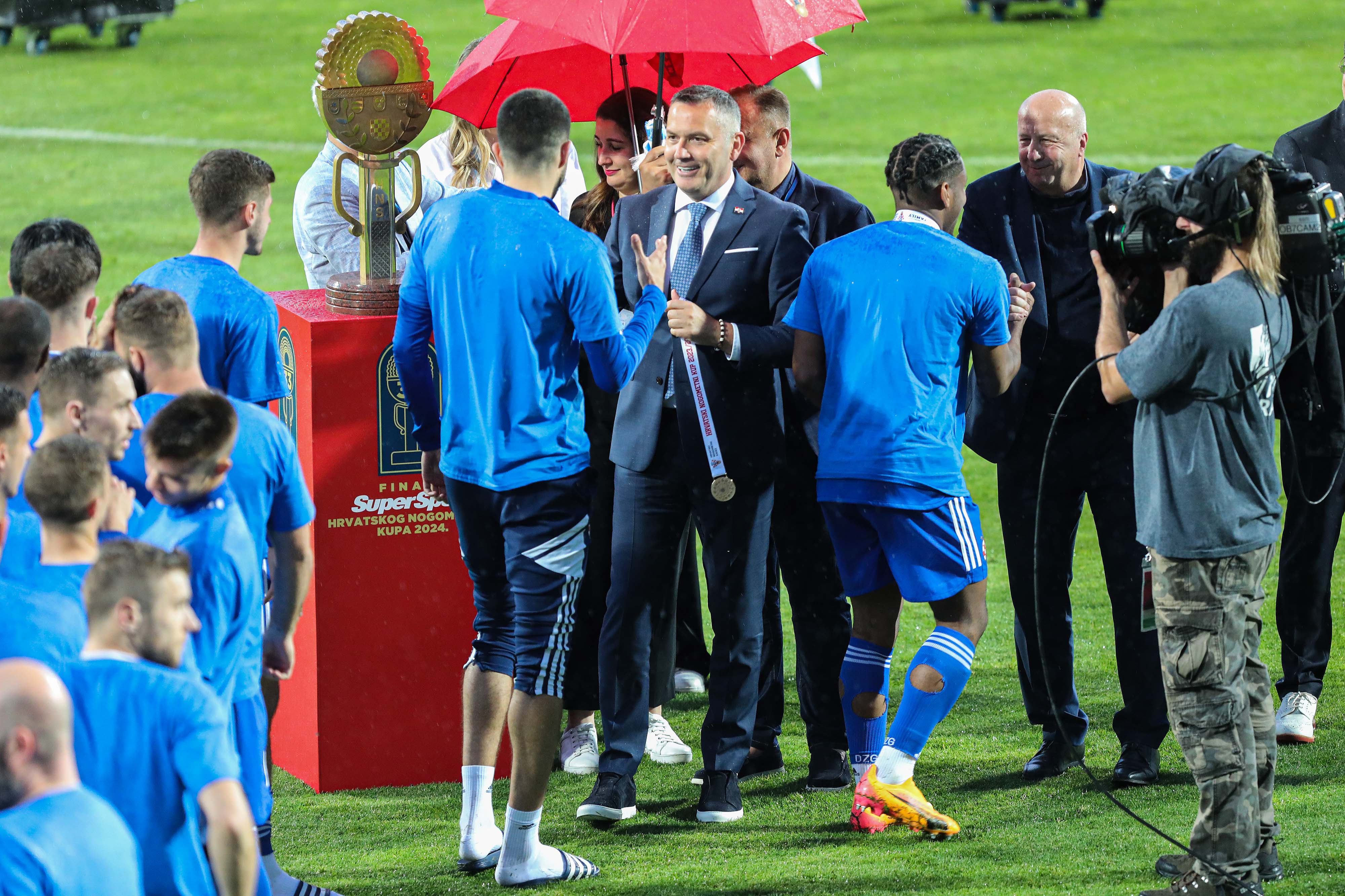 Rijeka: Slavlje Dinama nakon pobjede i osvajanja dvostruke krune