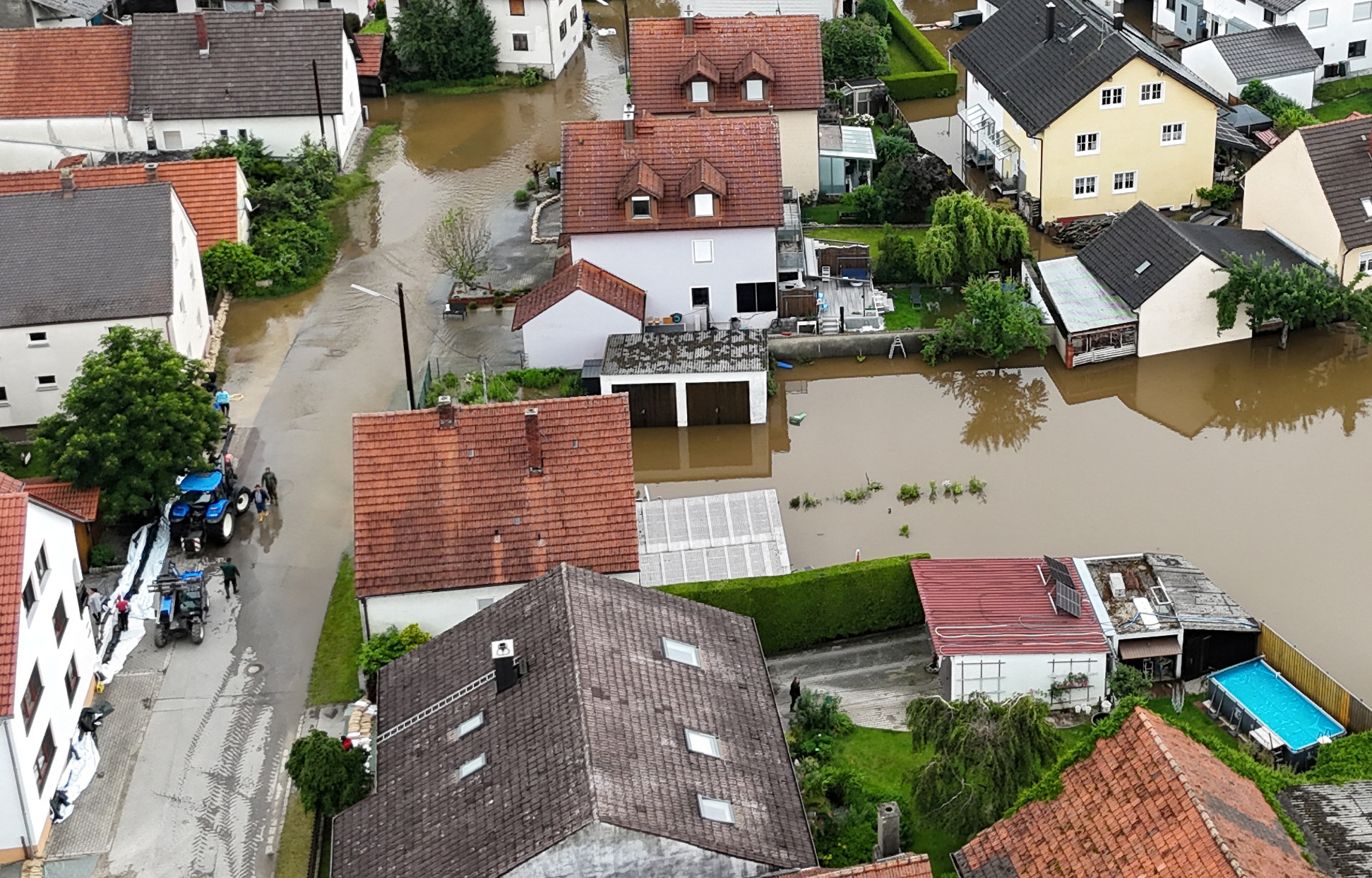 High water levels and heavy rainfalls in Bavaria