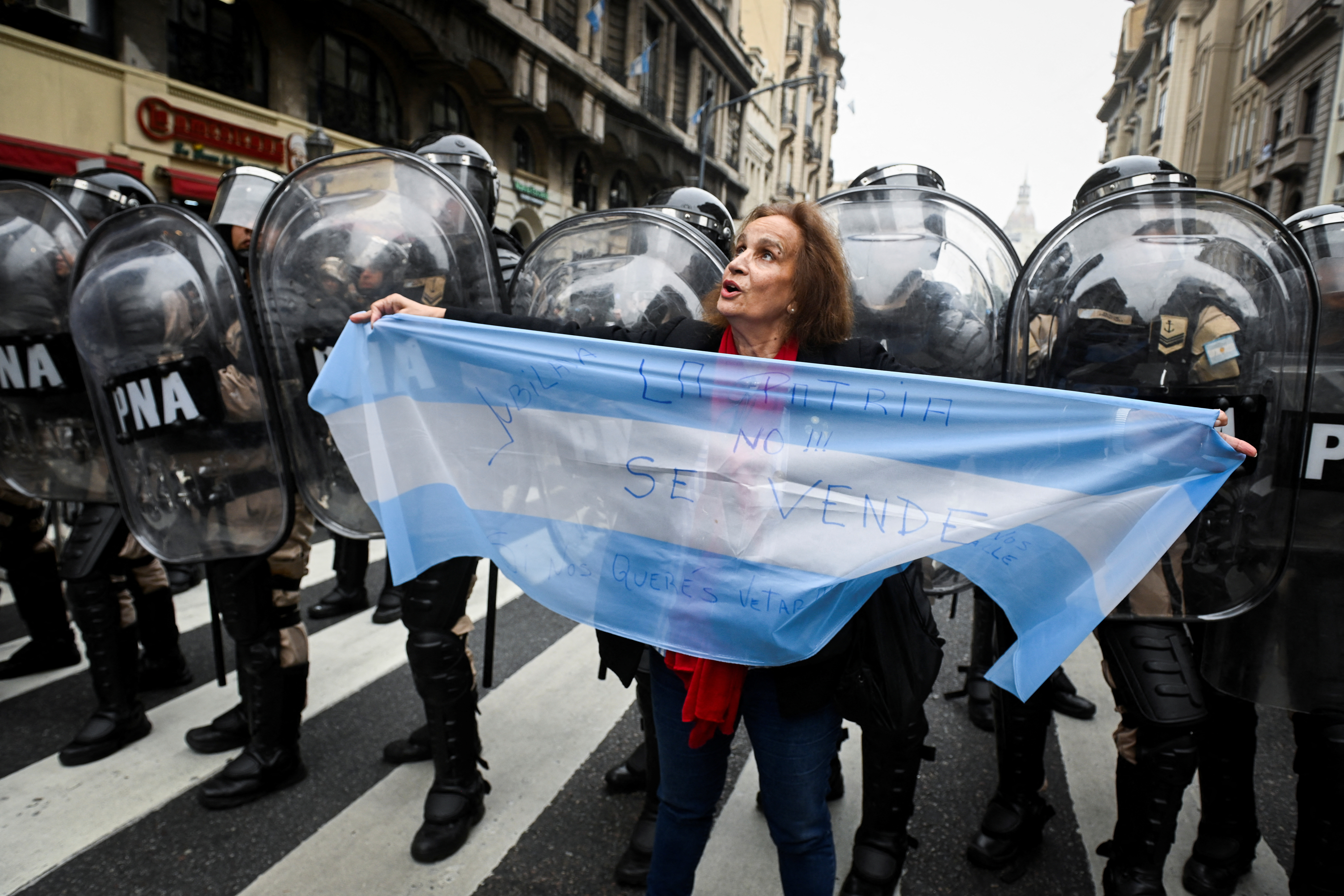 Protest as Argentina's Senate debates President Milei's "omnibus bill", in Buenos Aires