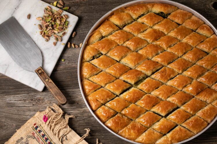 baklava, Delicious,Crispy,Turkish,Baklava,With,Pistachio