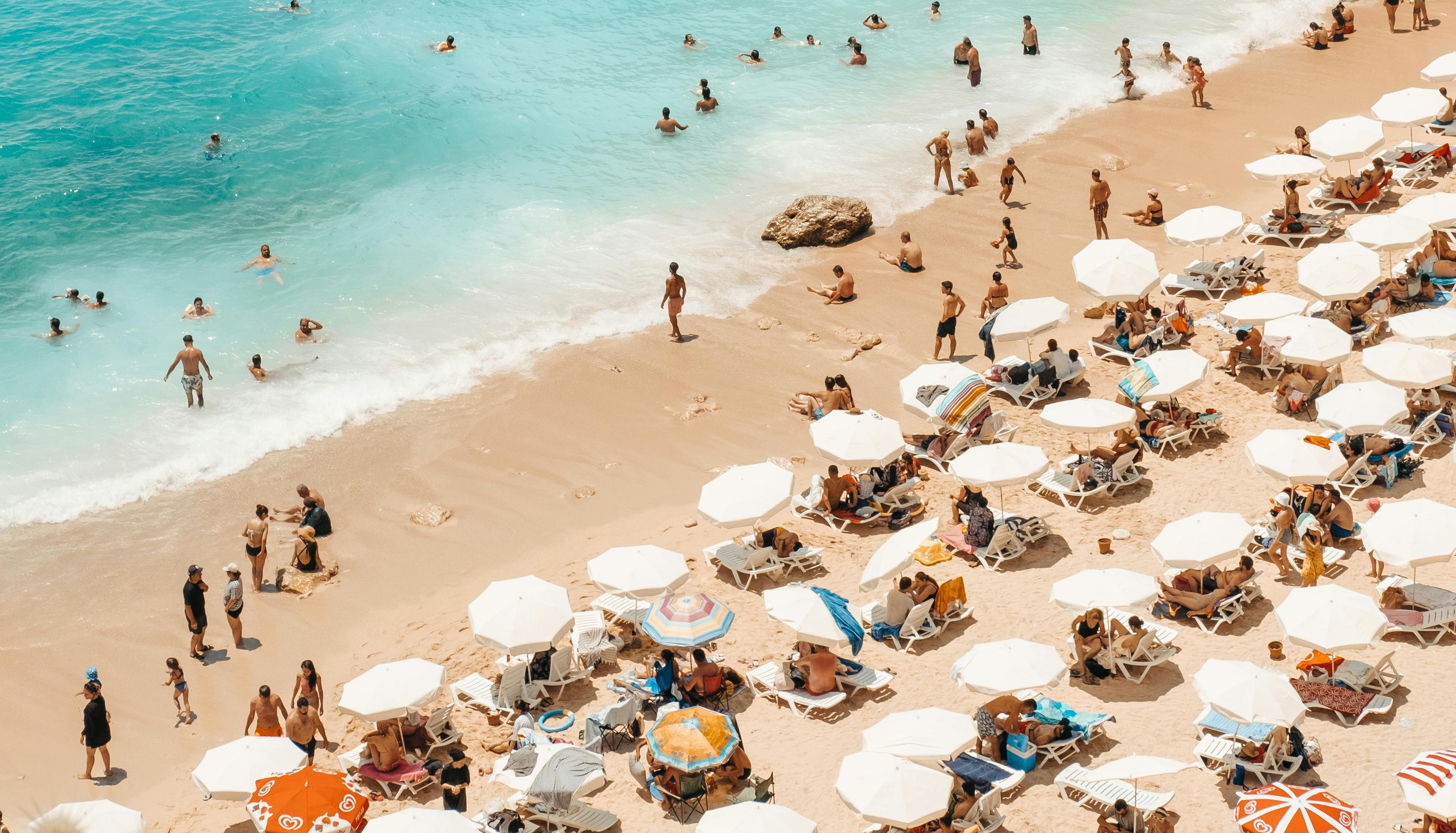 turska, plaža, turisti, more