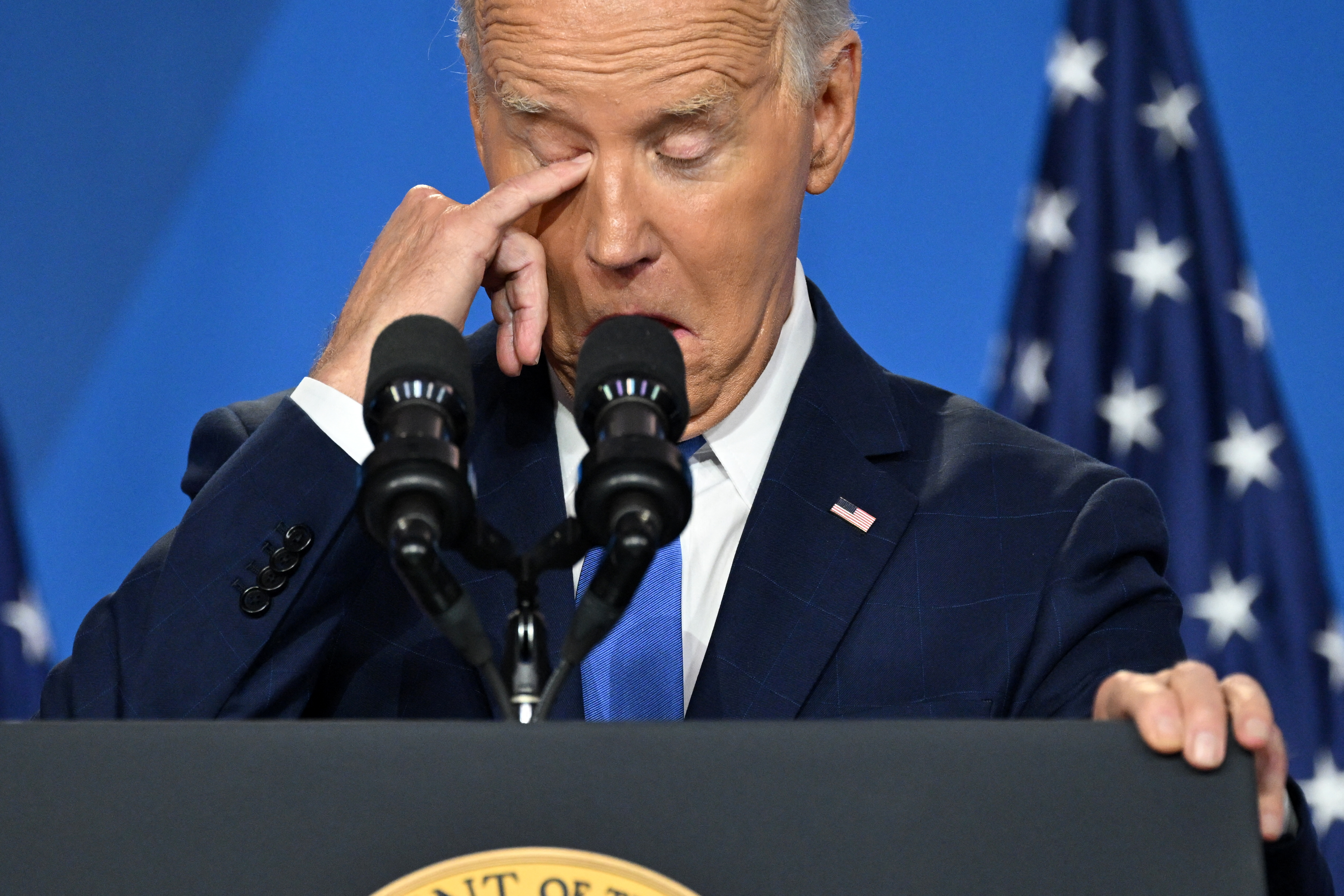 President Joe Biden gives a press conference