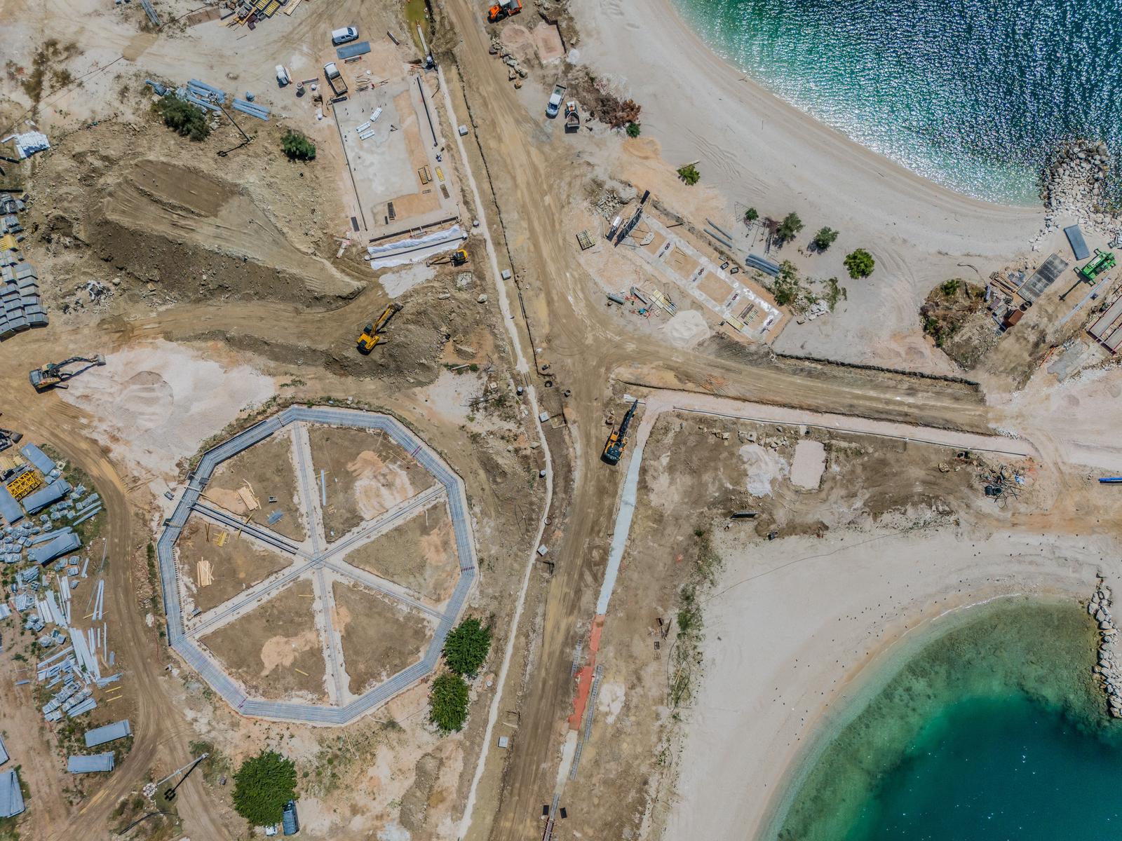 Pogled iz zraka na nastavak radova na Žnjanskom platou