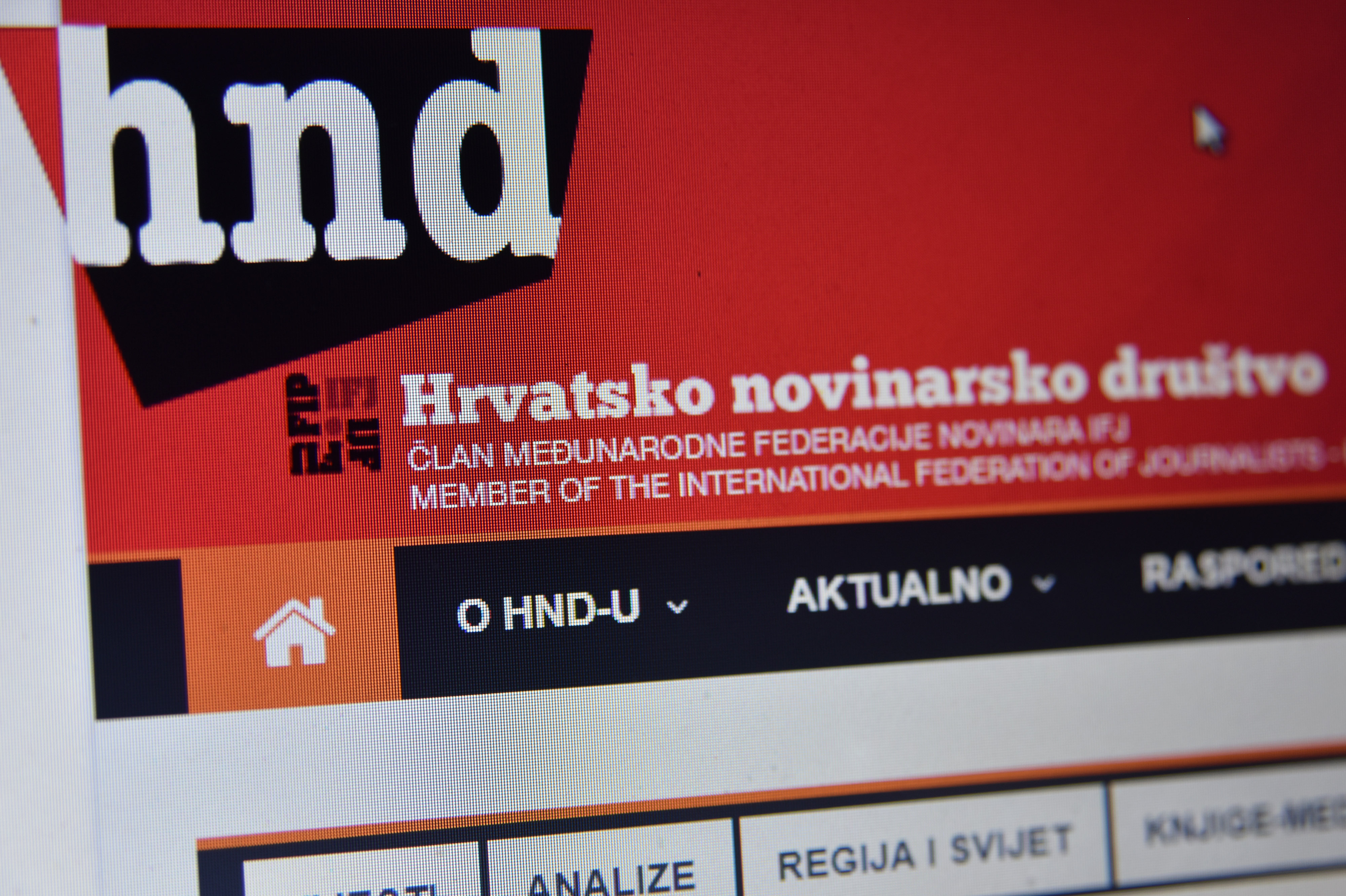Internetska stranica Hrvatskog novinarskog društva