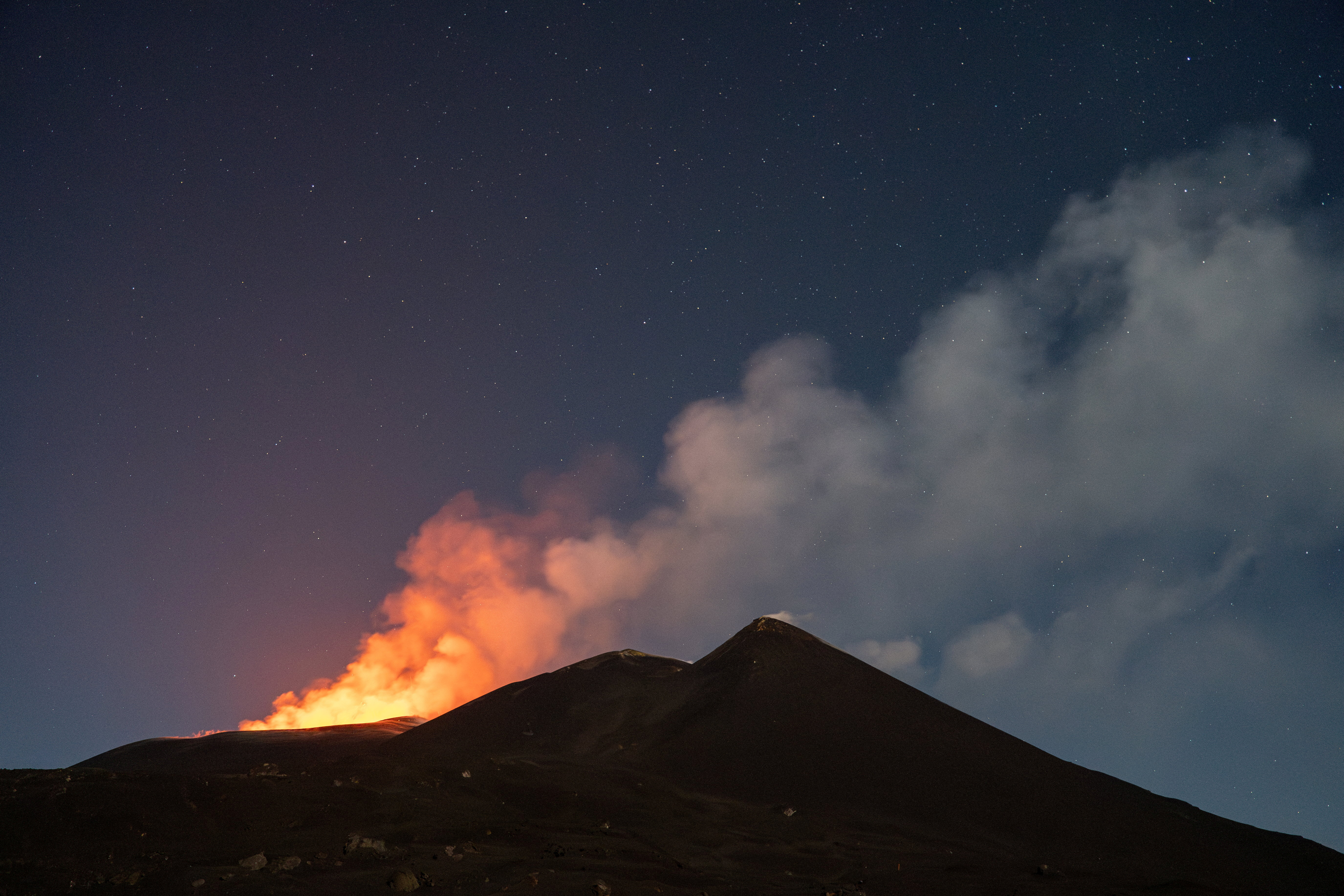 Italy's Mount Etna erupts