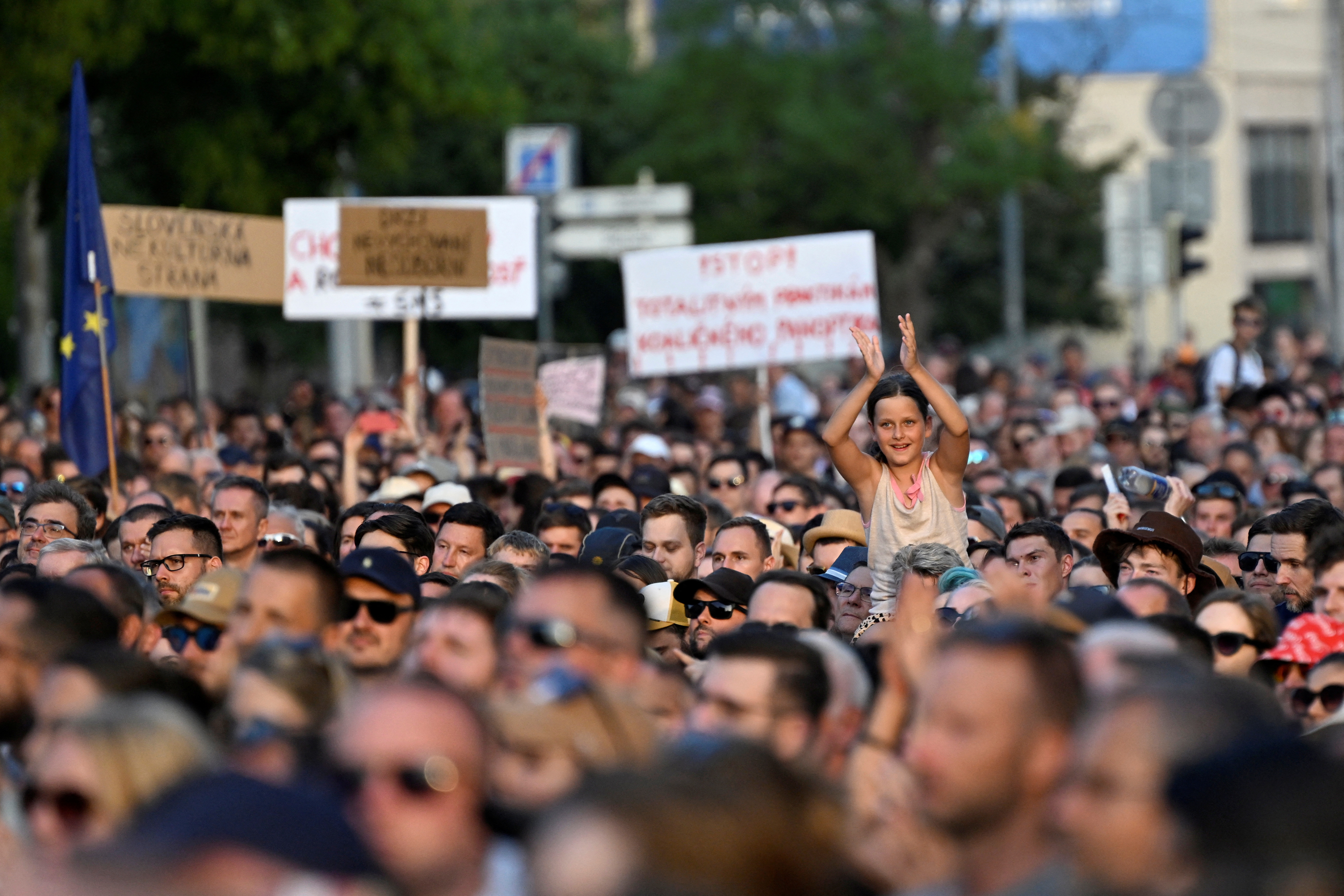 Anti-government protest against recent moves by the government on justice and cultural issues, in Bratislava