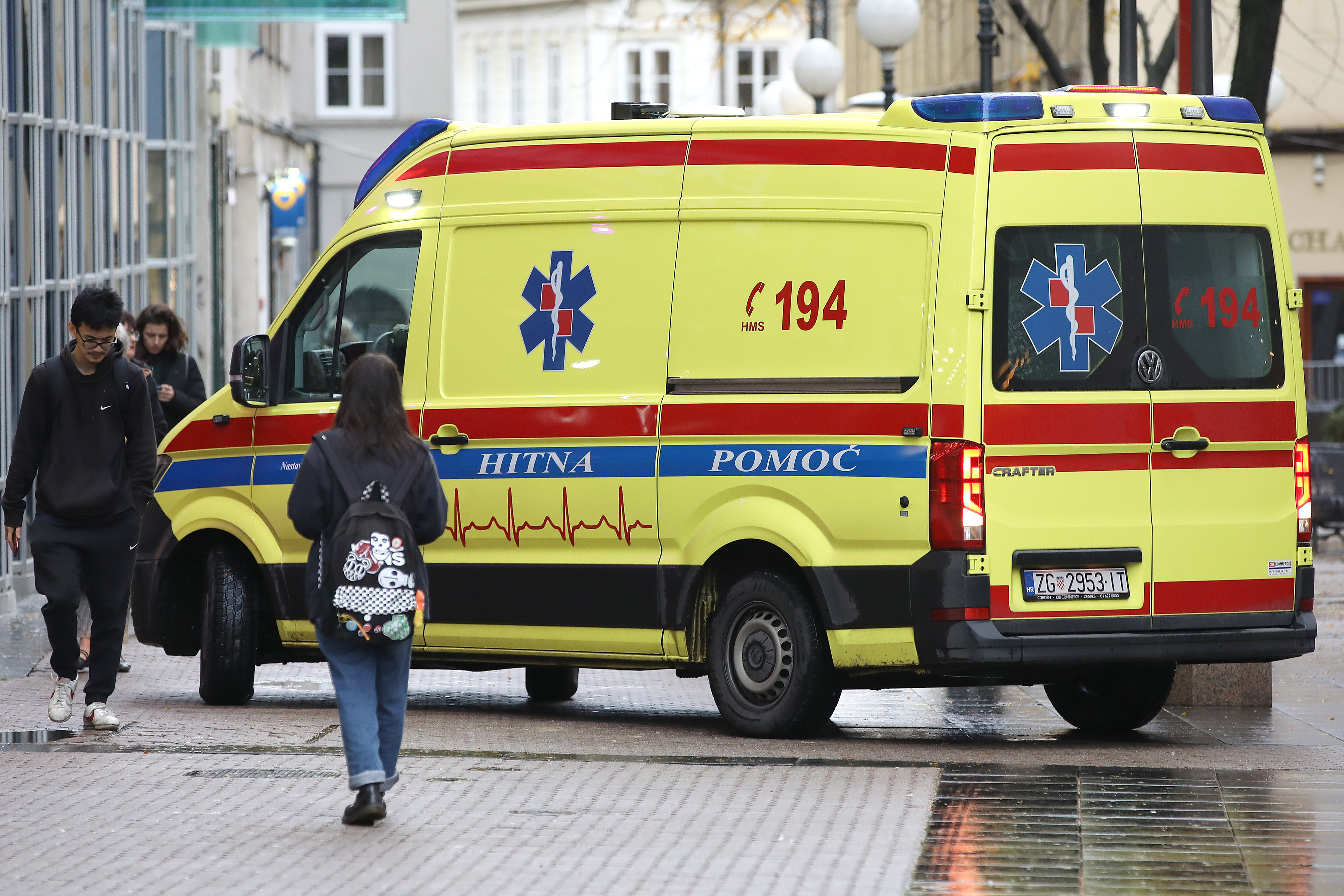 Zagreb: Vozilo Hitne pomoći na intervenciji