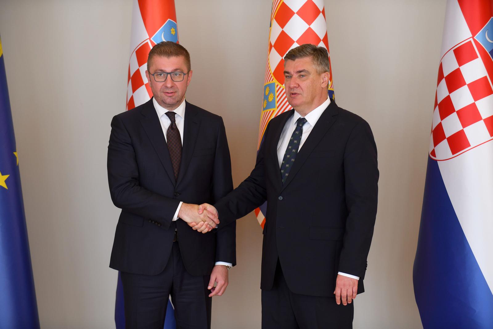 Zagreb: Predsjednik Milanović primio Sjeverno Makedonskog predsjednika Vlade, Hristijana Mickoskog