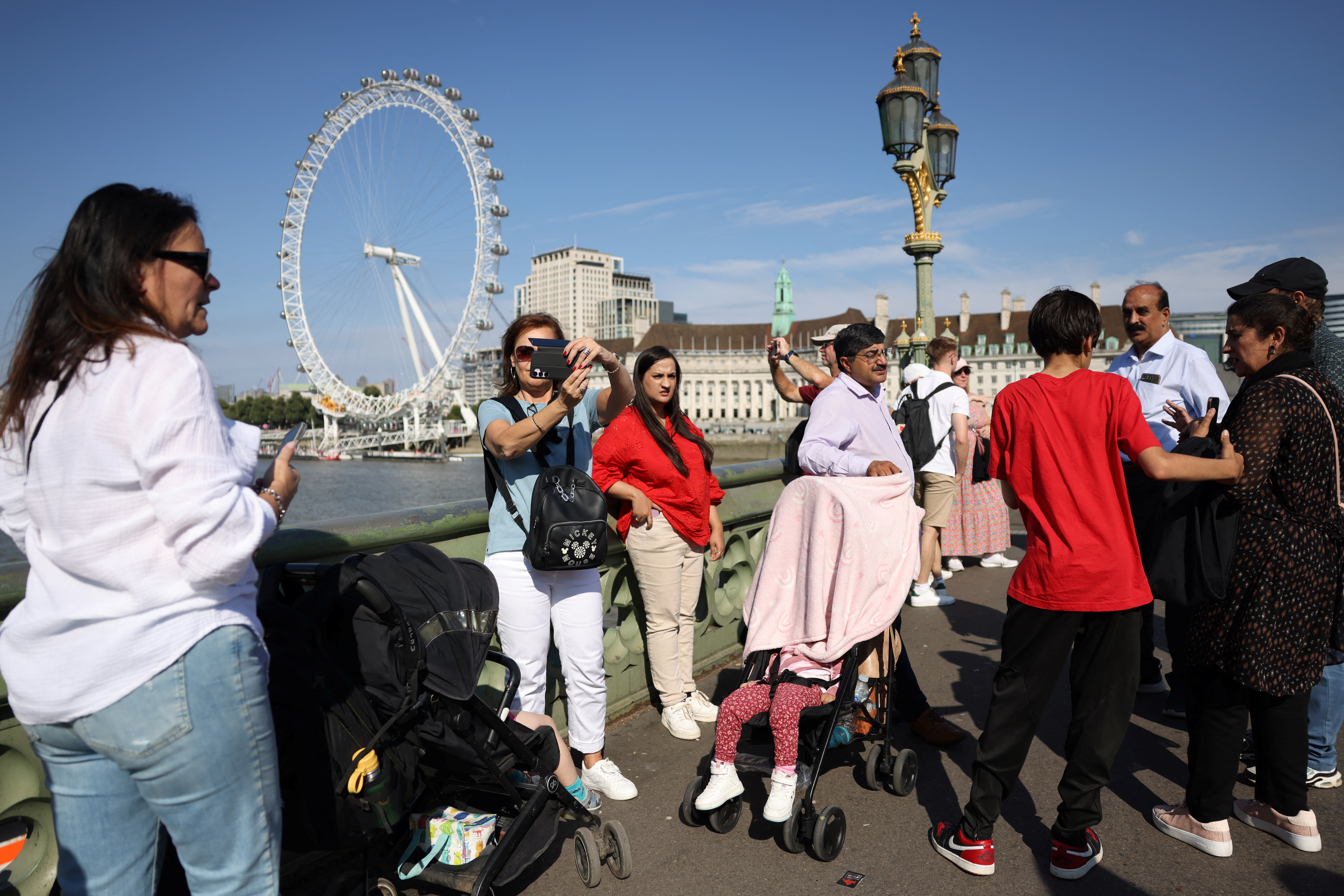 Tourists in central London