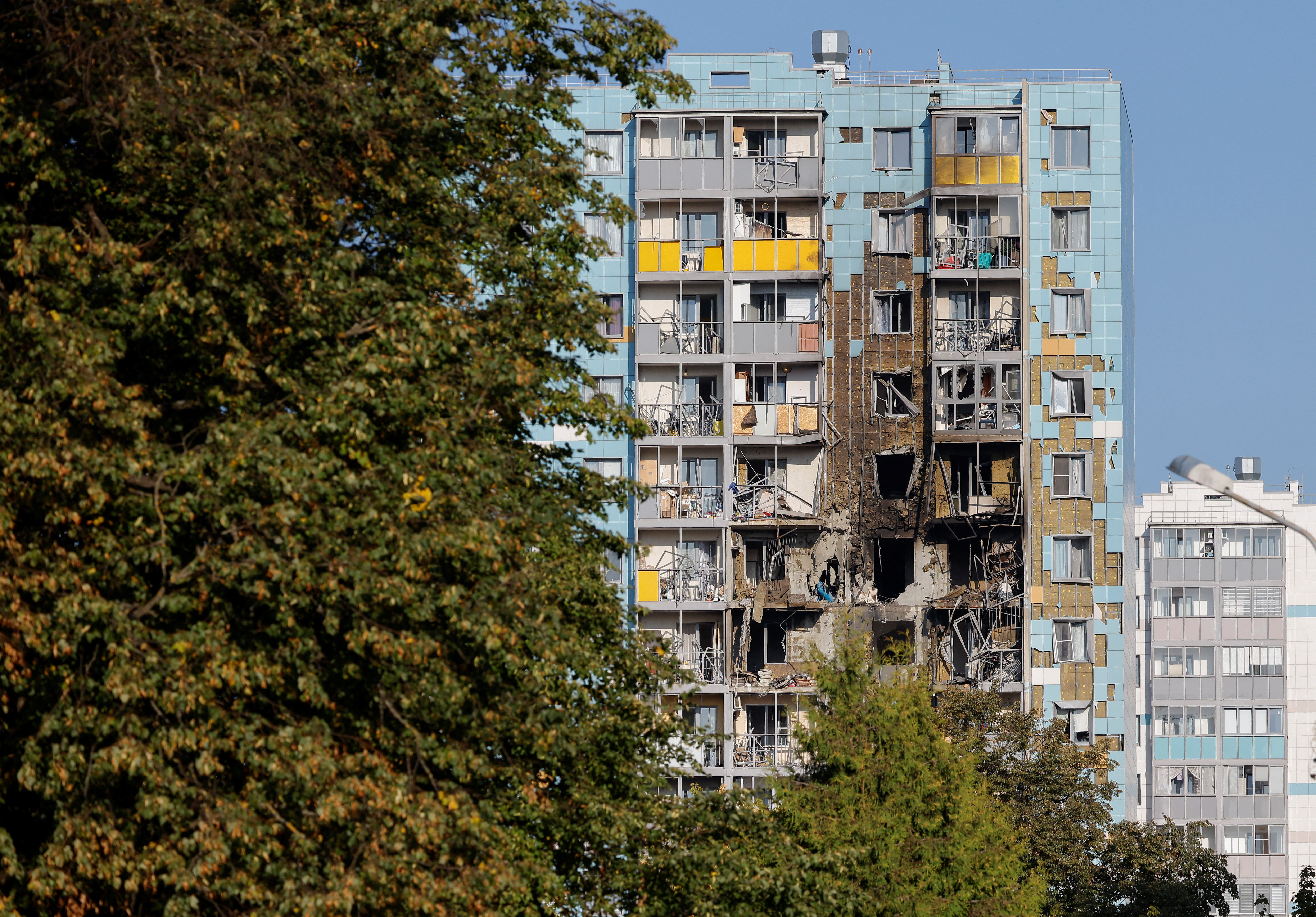 Aftermath of drone attack in Moscow region