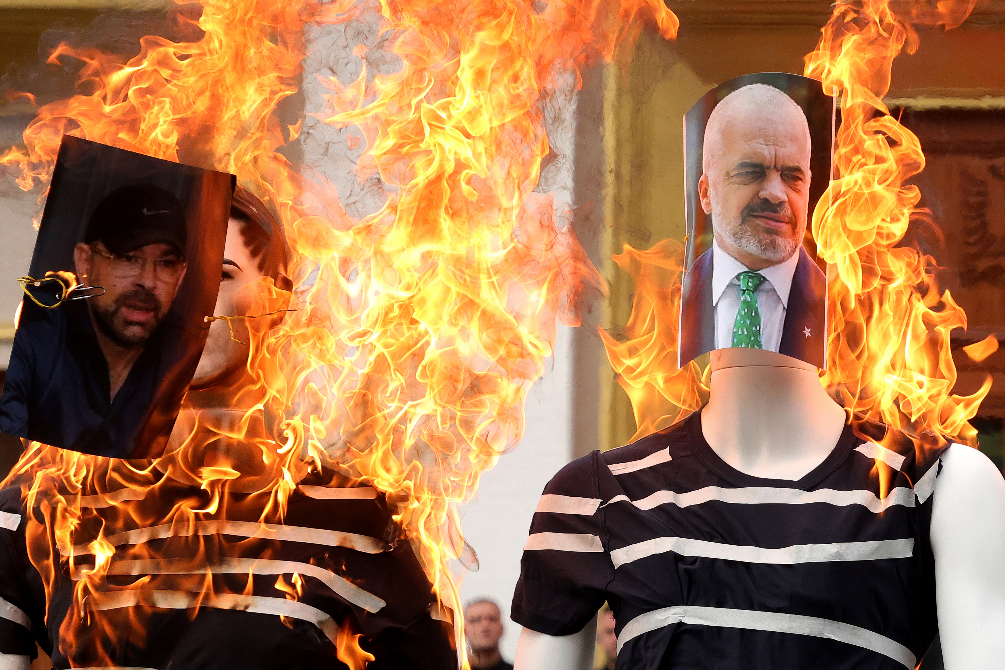 ALBANIA-POLITICS-PARLIAMENT-OPPOSITION-DEMO