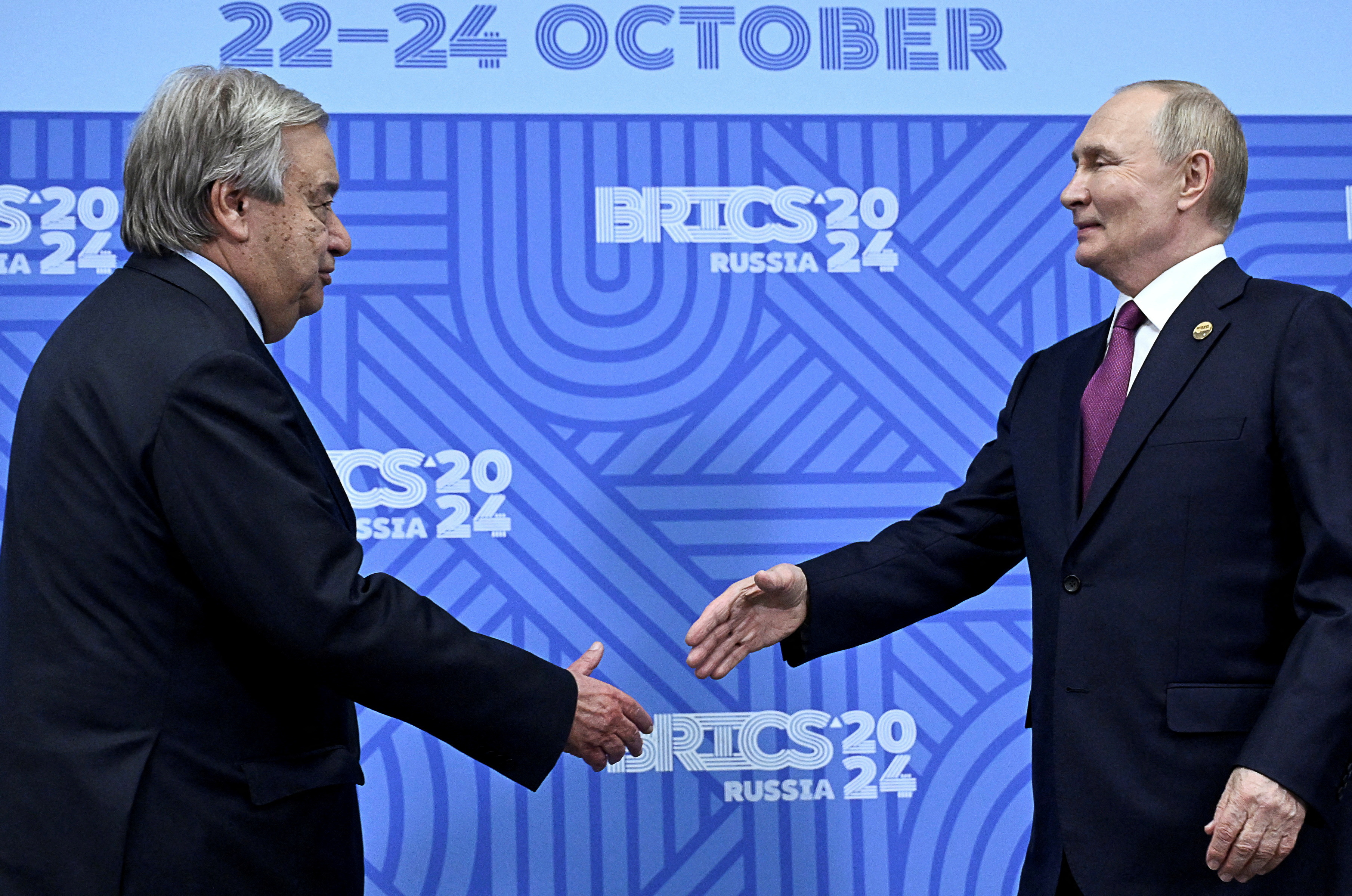 Russian President Putin and U.N. Secretary General Guterres meet at BRICS summit in Kazan