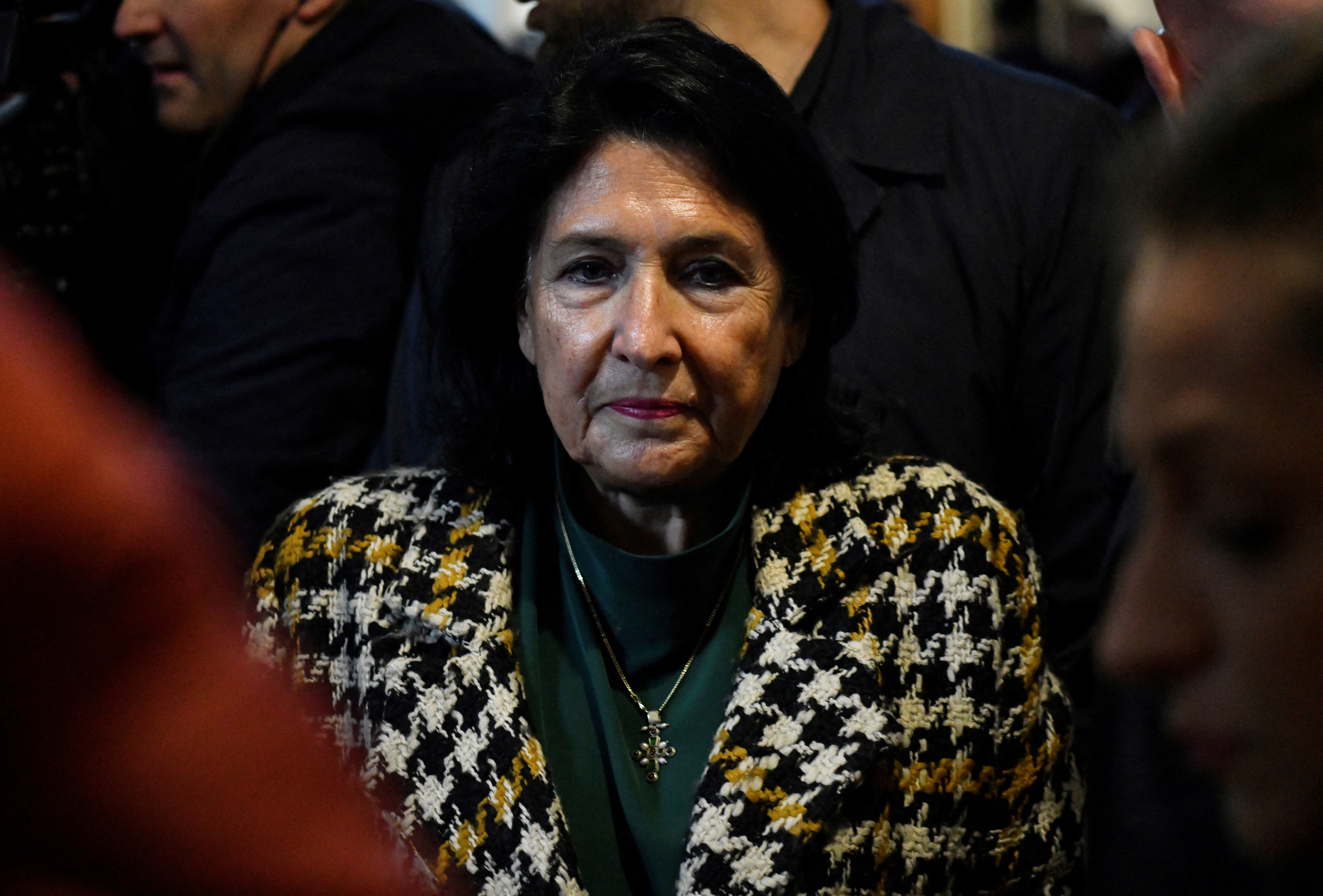 Georgia's President Salome Zourabichvili votes in parliamentary elections in Tbilisi