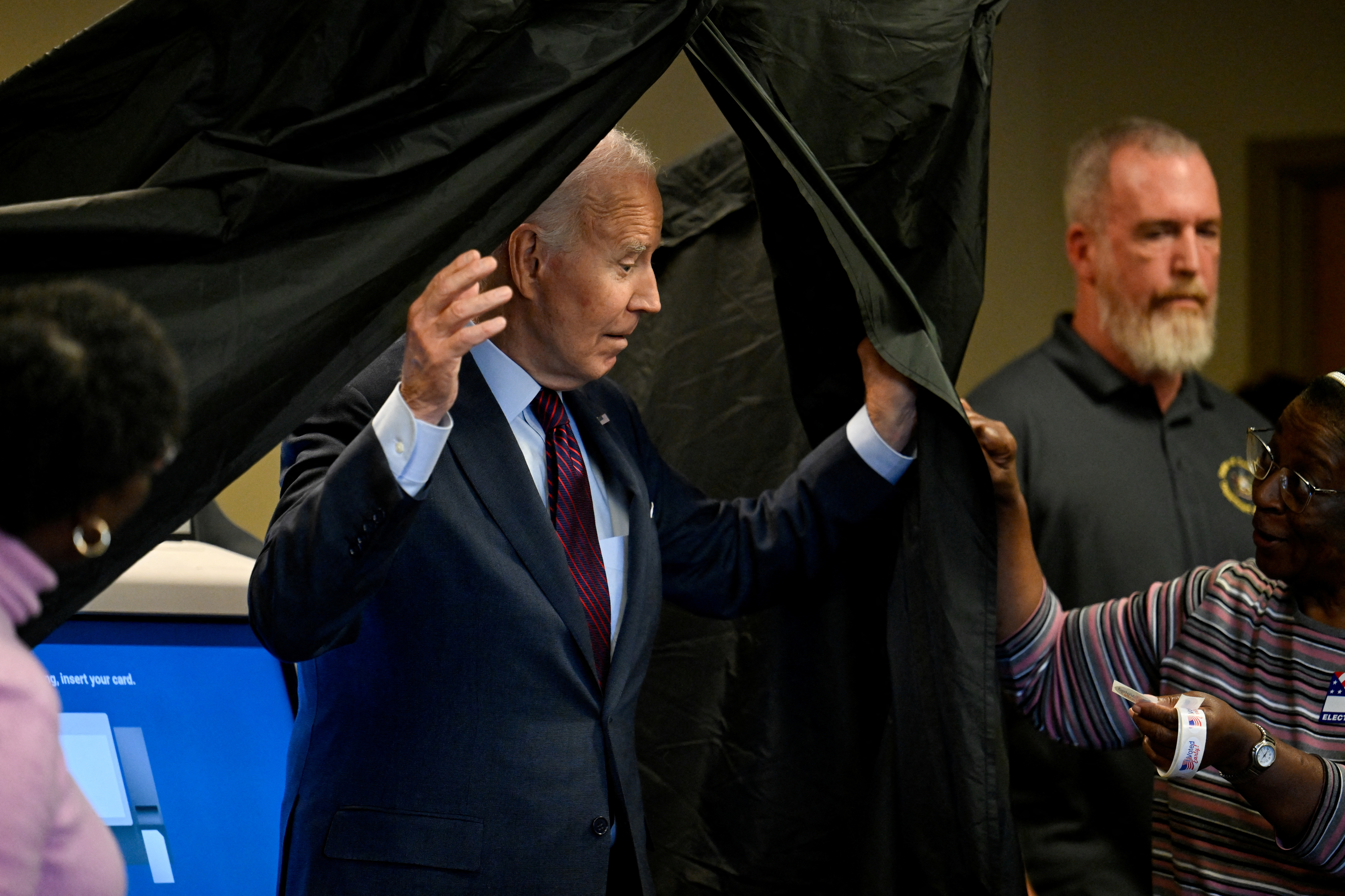 U.S. President Joe Biden votes in the 2024 presidential election, in New Castle