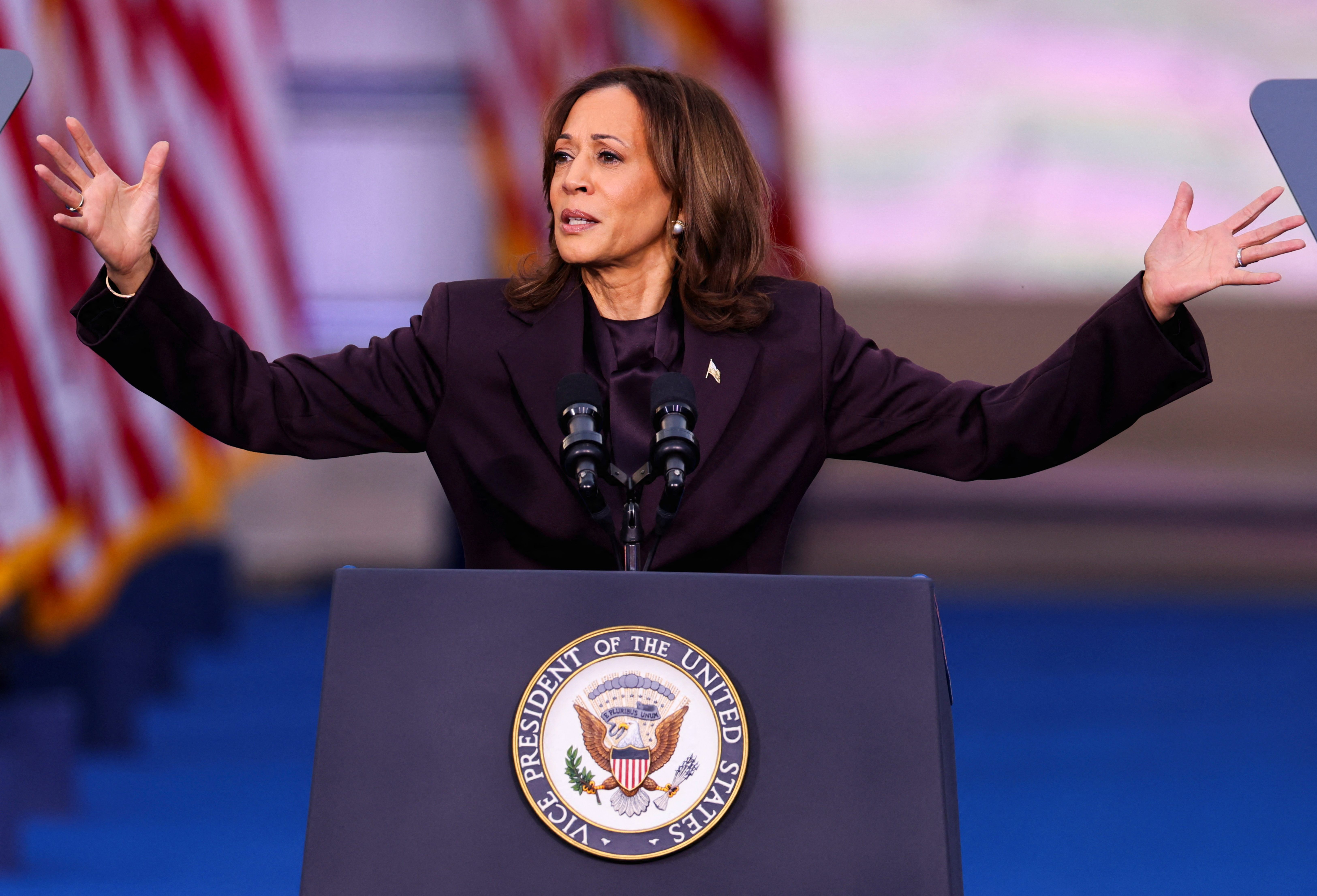 Democratic presidential nominee U.S. Vice President Kamala Harris delivers speech conceding 2024 U.S. Presidential Election to President-elect Trump at Howard University in Washington