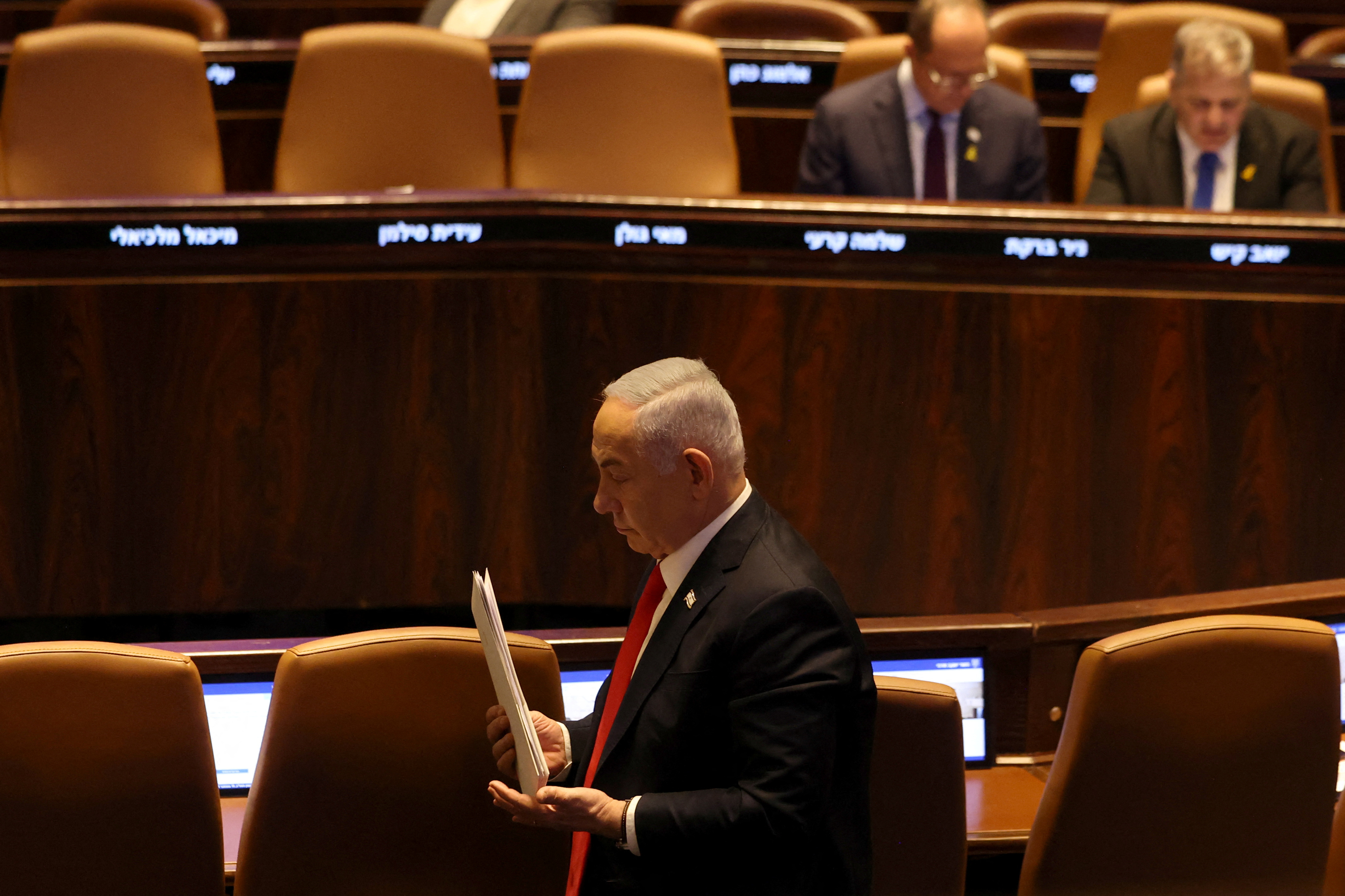 Israeli PM Netanyahu speaks at Knesset in Jerusalem