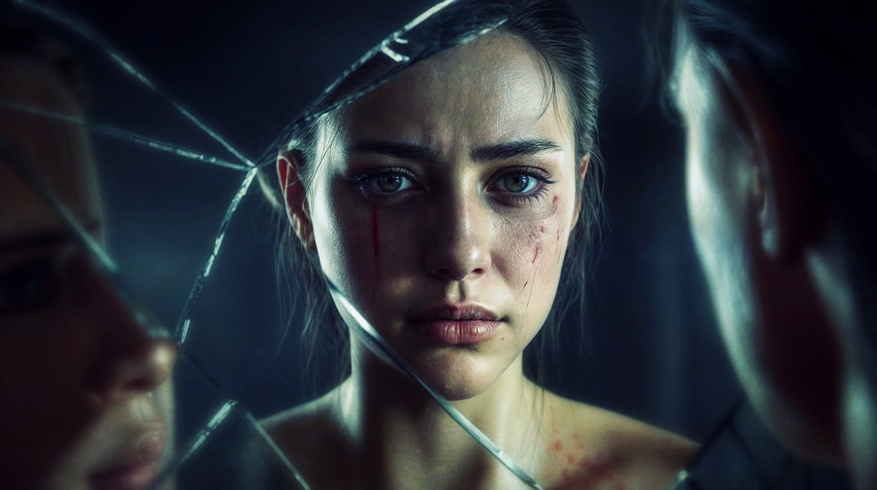 žena, nasilje nad ženama, djevojčica, ogledalo, zrcalo, tuga, strah,