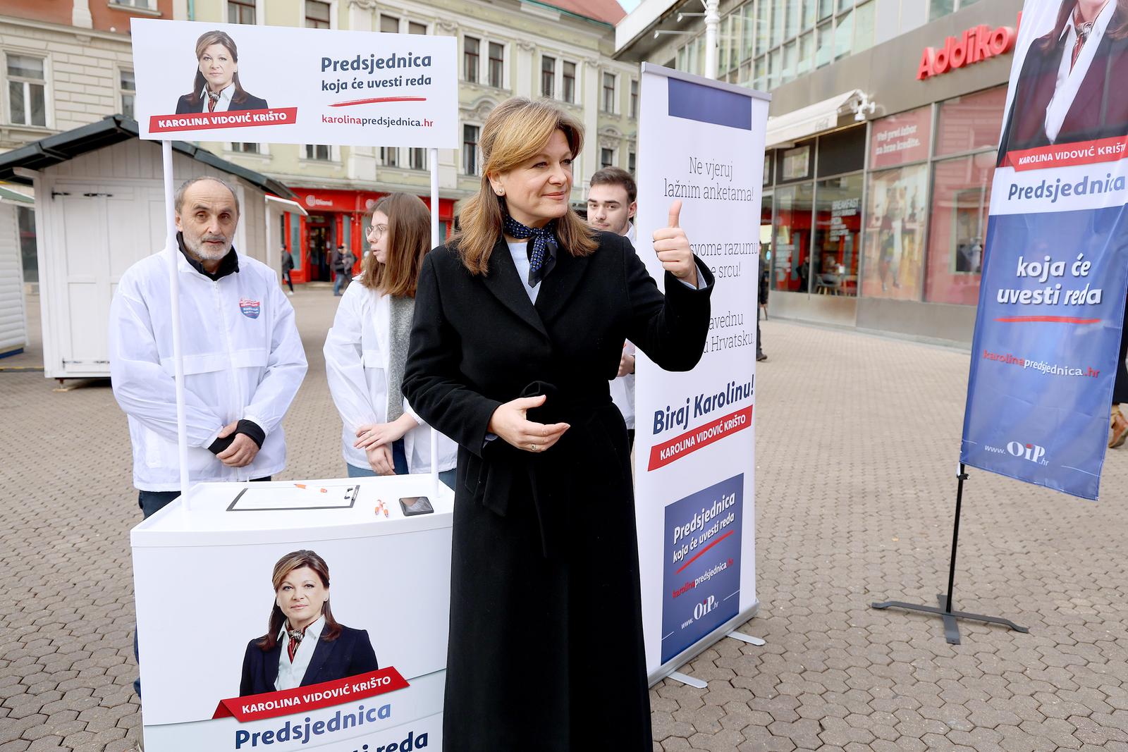 Zagreb: Karolina Vidović Krišto počela s prikupljanjem potpisa za predsjedničke izbore