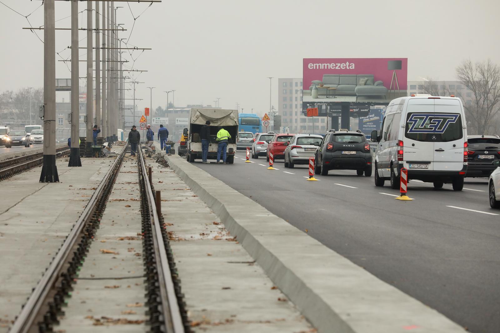 Zagreb: Radovi na rekostrukciji tramvajske pruge na Jadranskom mostu