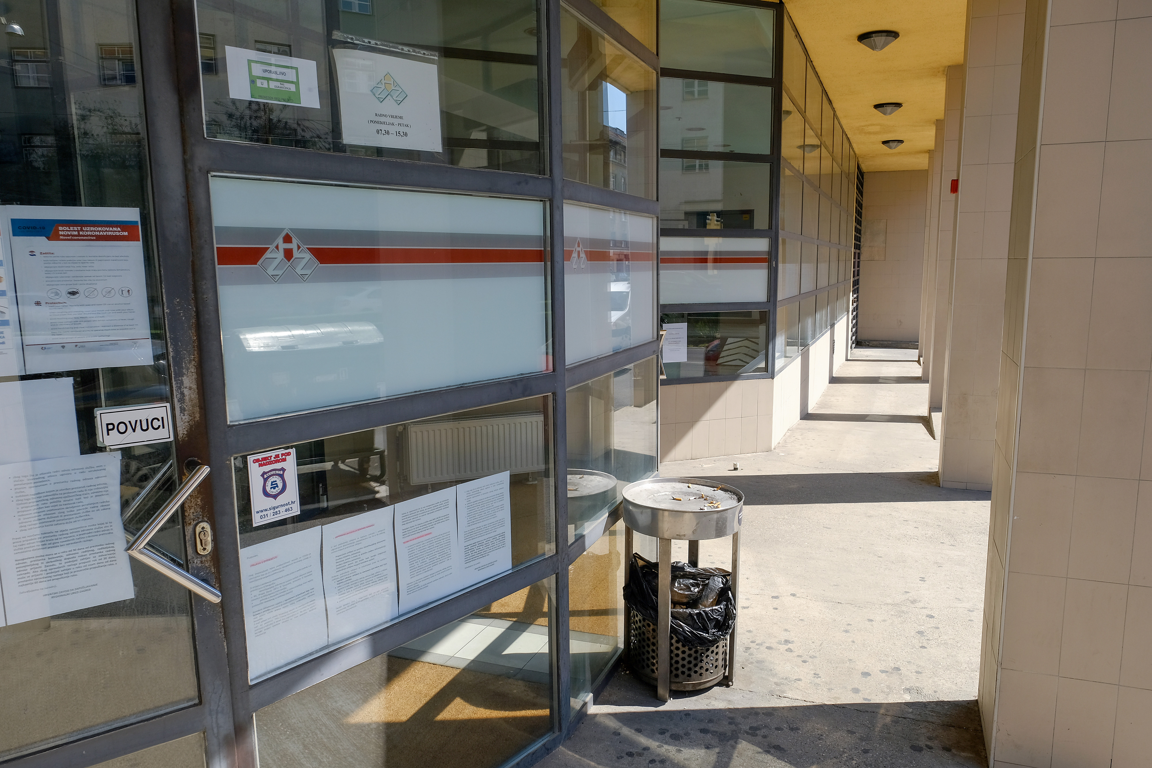 Zagreb: Zbog koronavirusa zatvoren je ured Hrvatskog zavoda za zapošljavanje