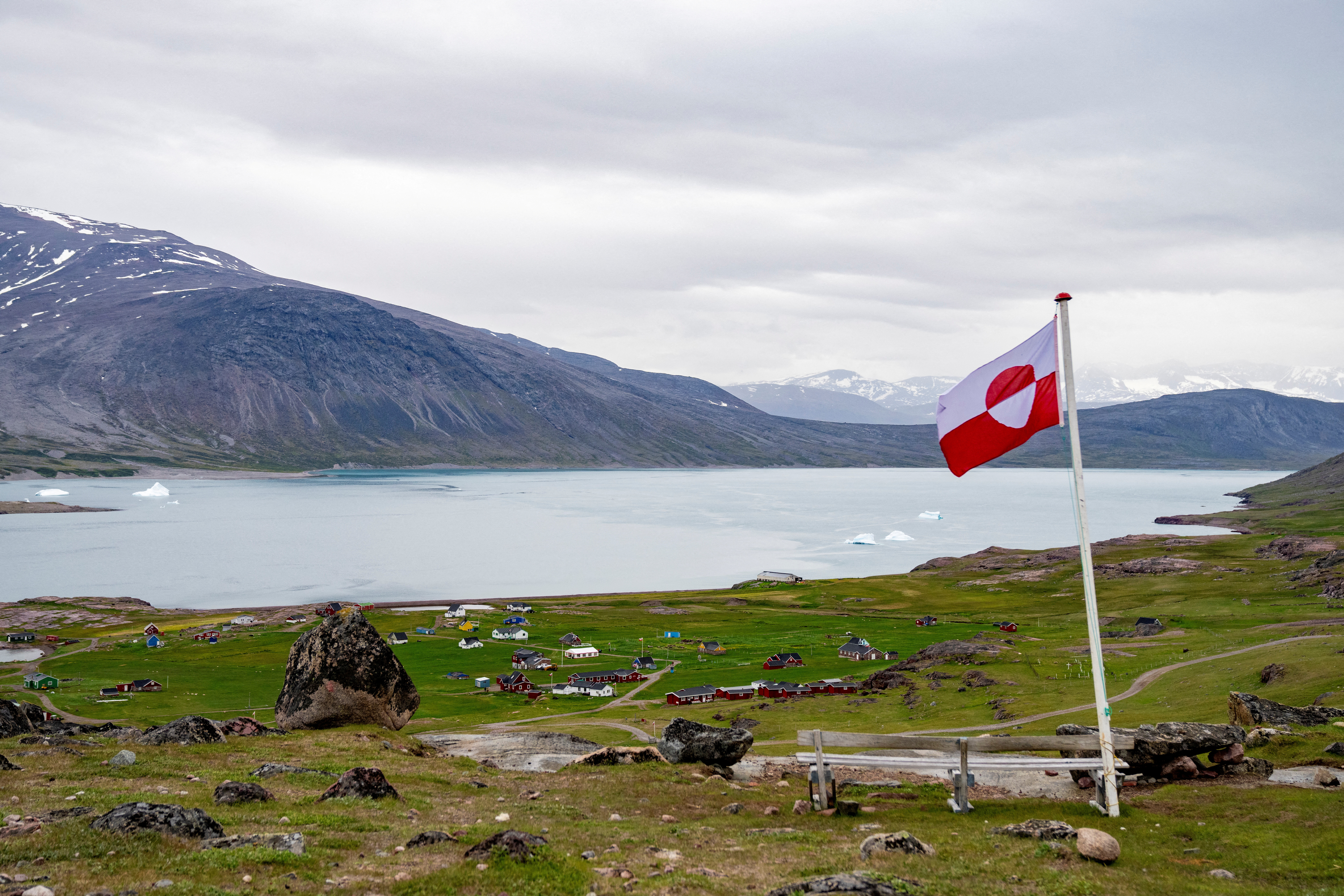 FILE PHOTO: Greenland's flag flies in Igaliku