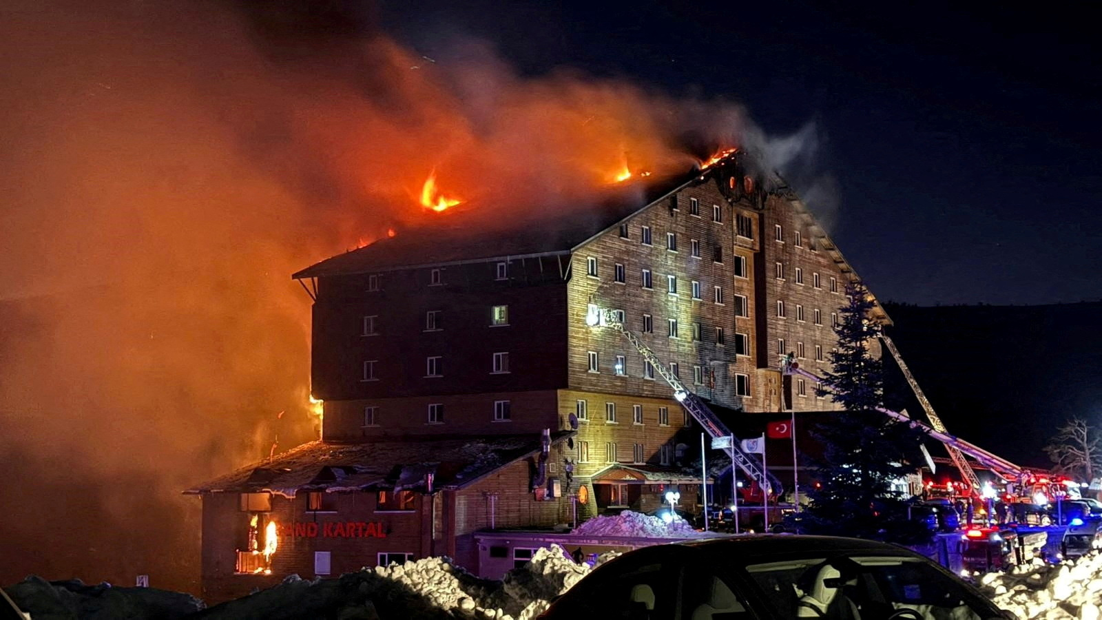 Ski resort hotel fire in Turkey