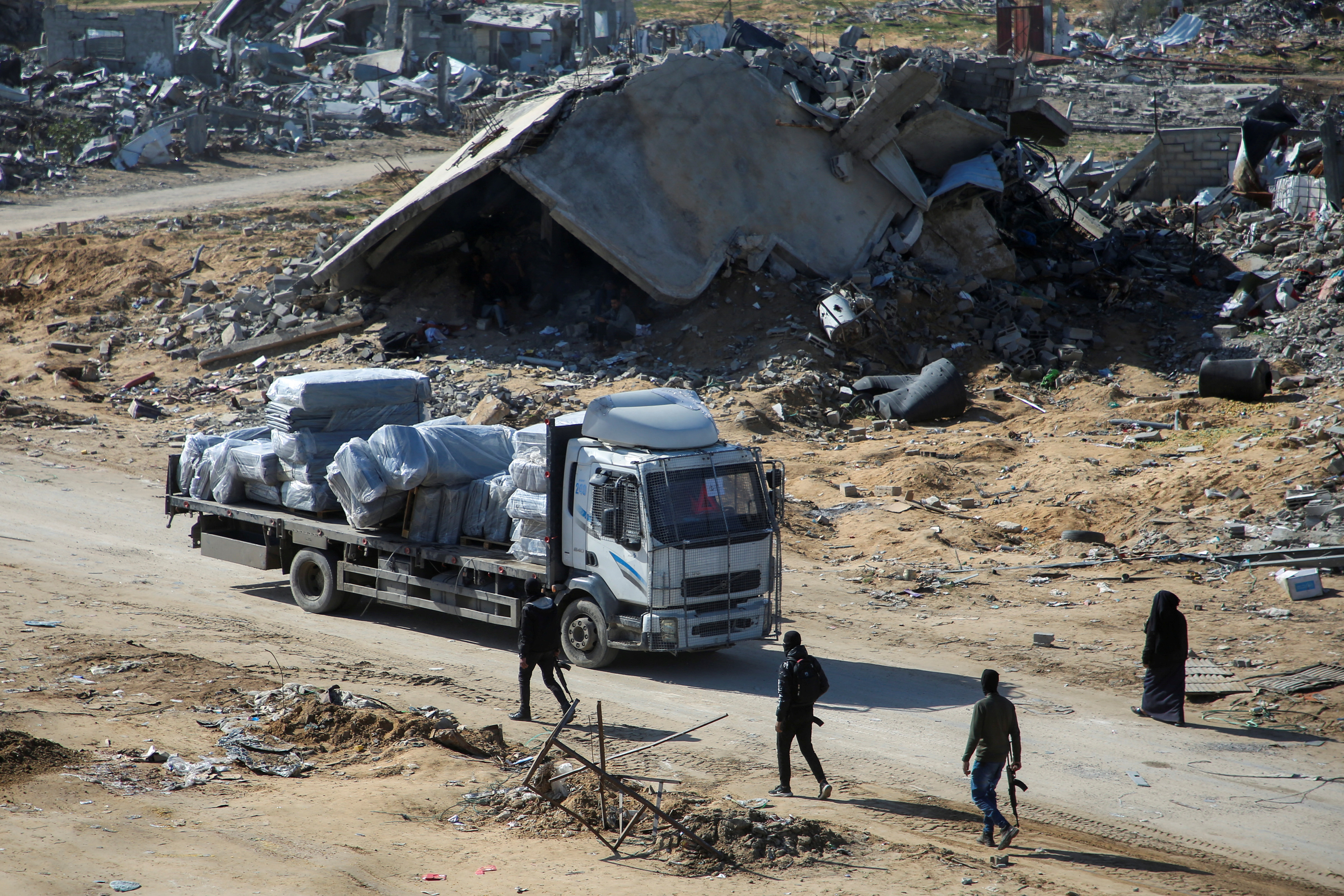 Aid trucks arrive in Rafah, southern Gaza Strip