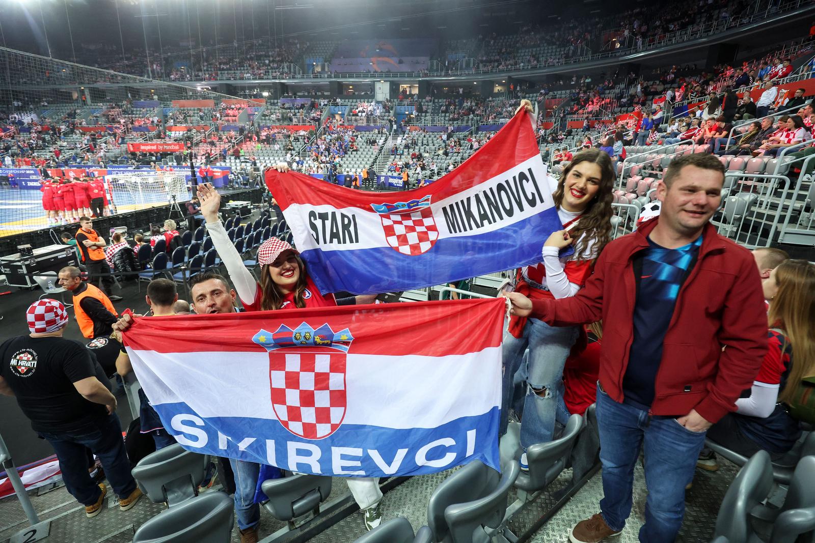Zagreb: Navijači na susretu Francuske i Hrvatske na IHF Svjetskom rukometnom prvenstvu 2025.