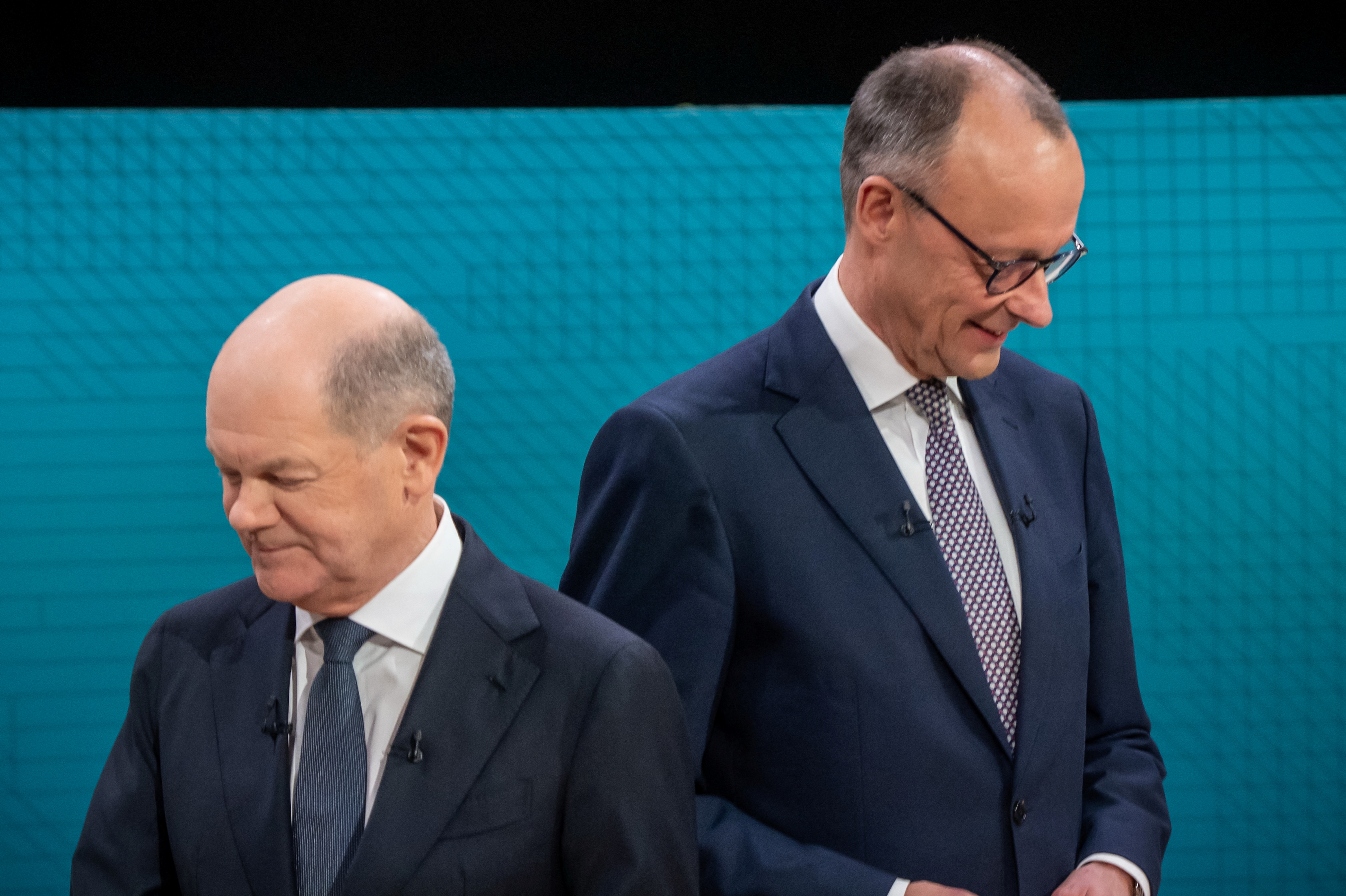 TV debate between German Chancellor Olaf Scholz and conservative challenger Friedrich Merz