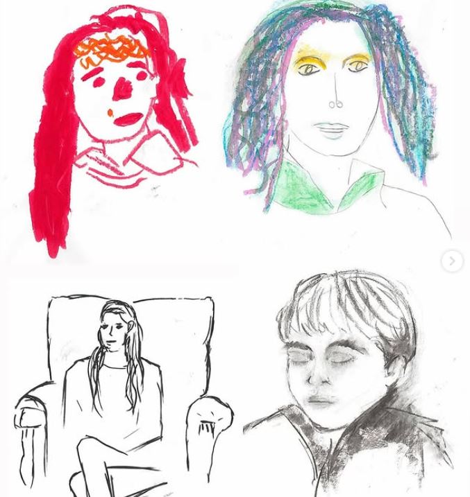 Kate i djeca nacrtali portrete