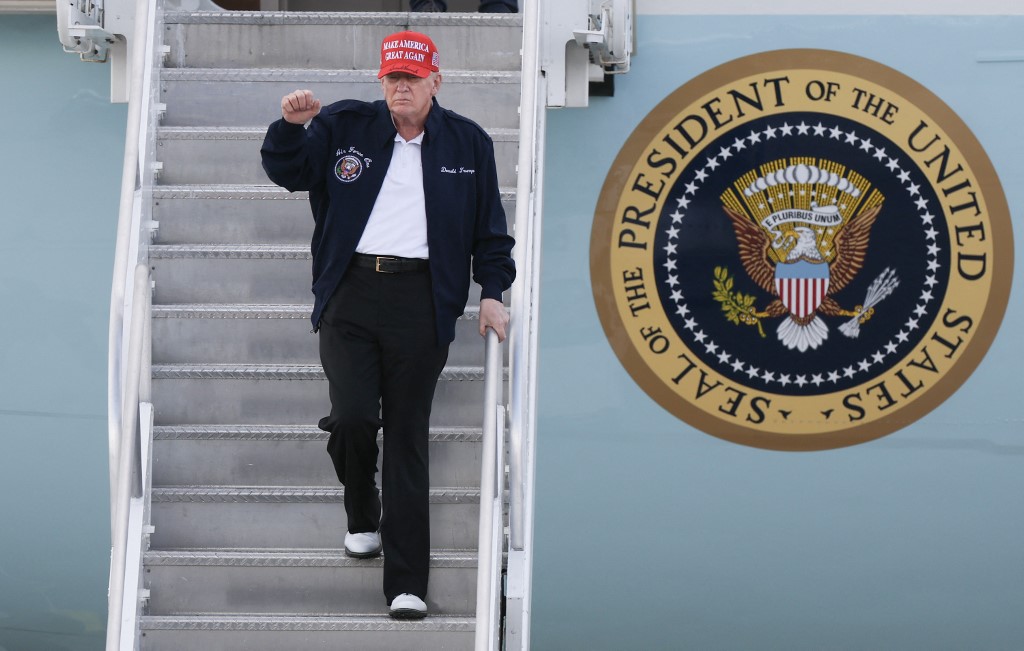 President Trump Arrives In Miami On Air Force One
