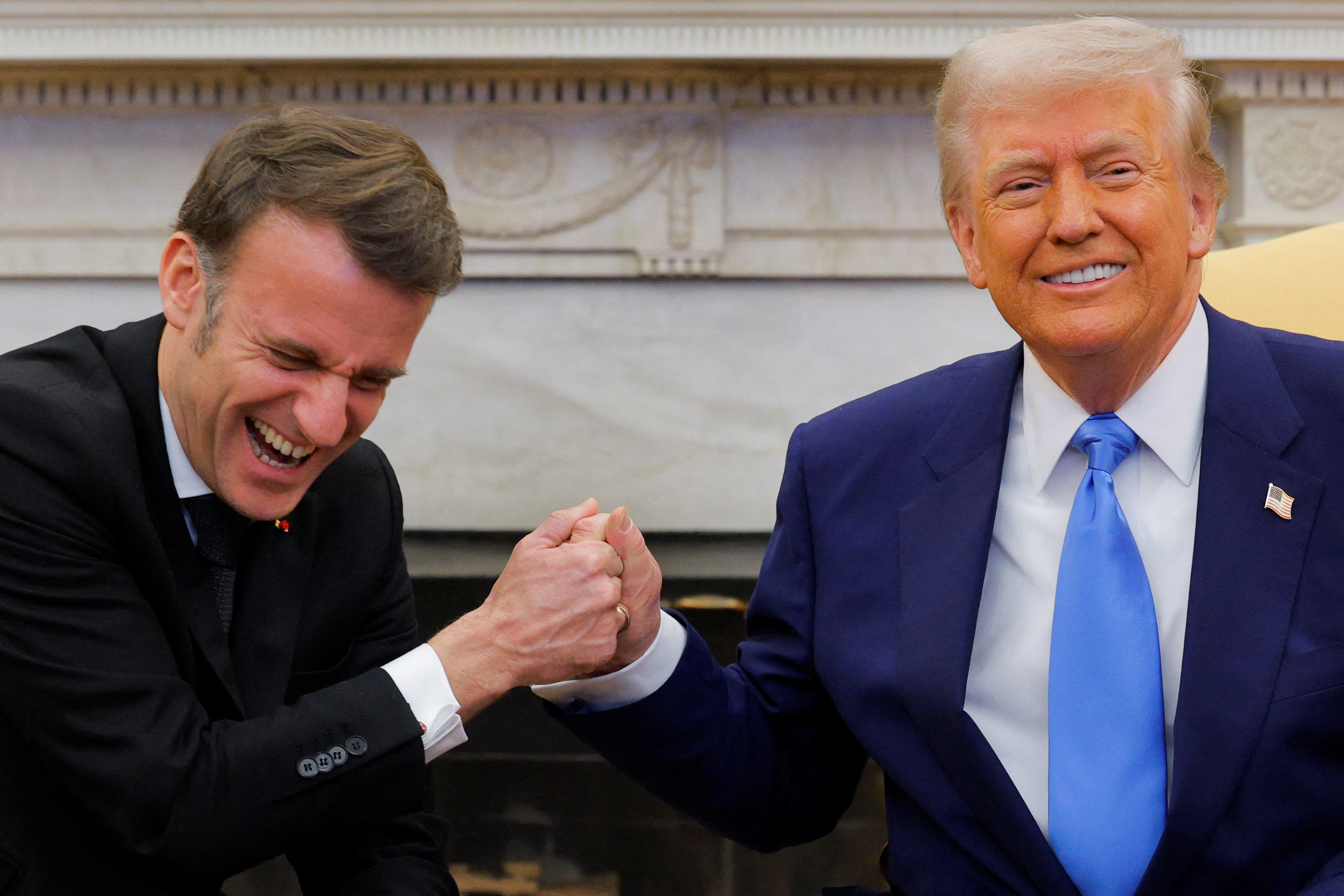 U.S. President Trump meets with French President Macron, in Washington