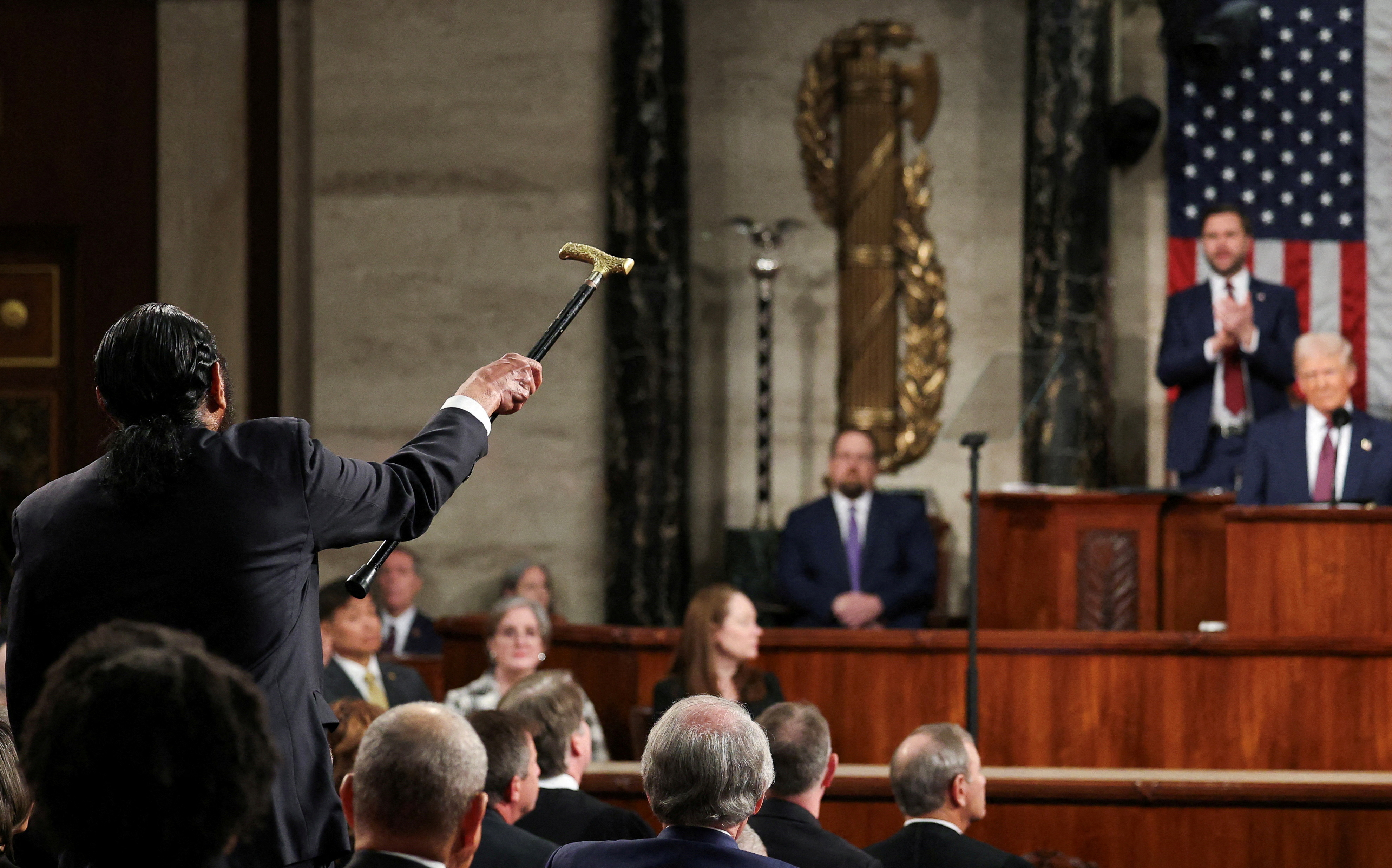 U.S. President Trump delivers a speech to a joint session of Congress