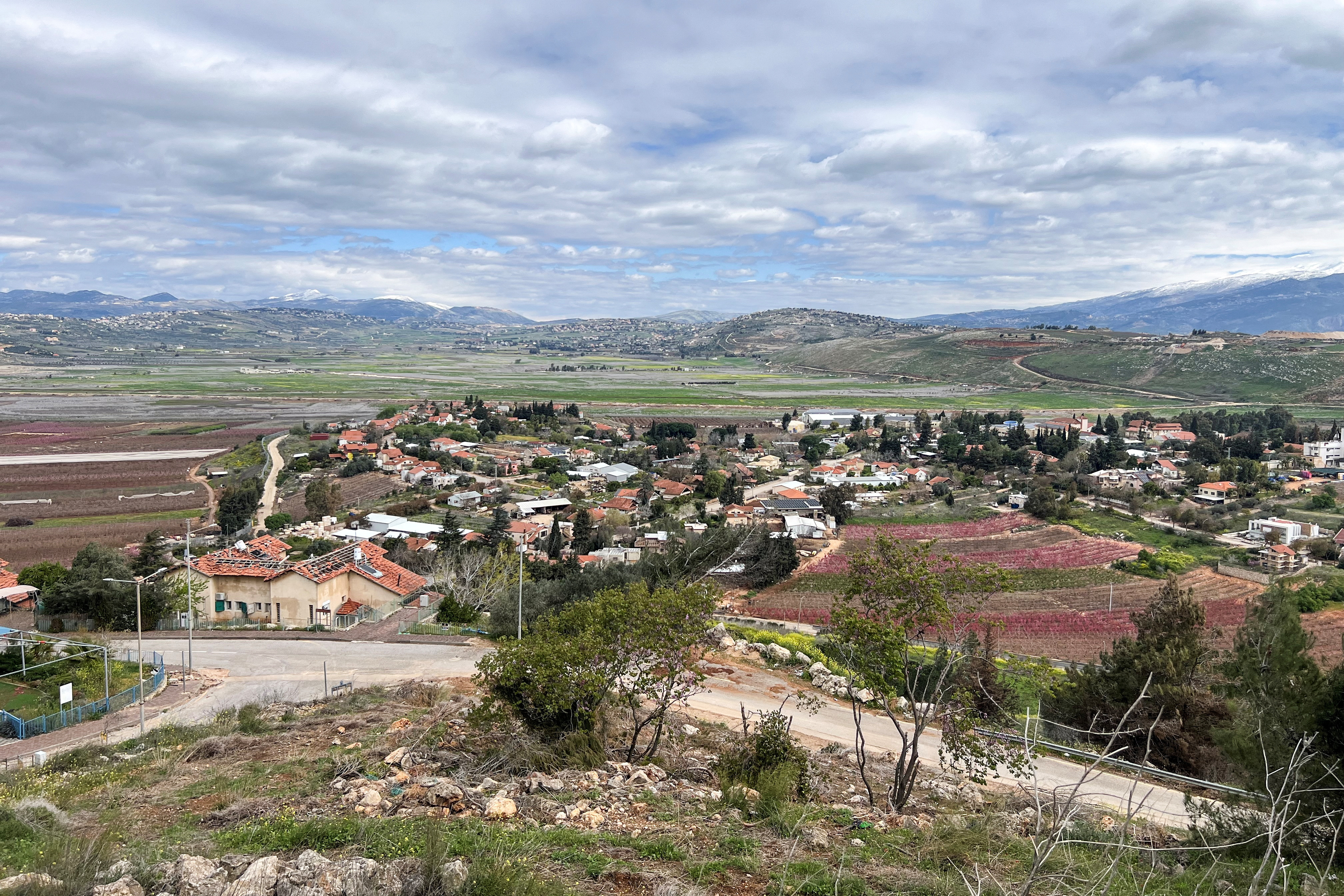 A general view shows the Israeli border town of Metula by the Israel-Lebanon border