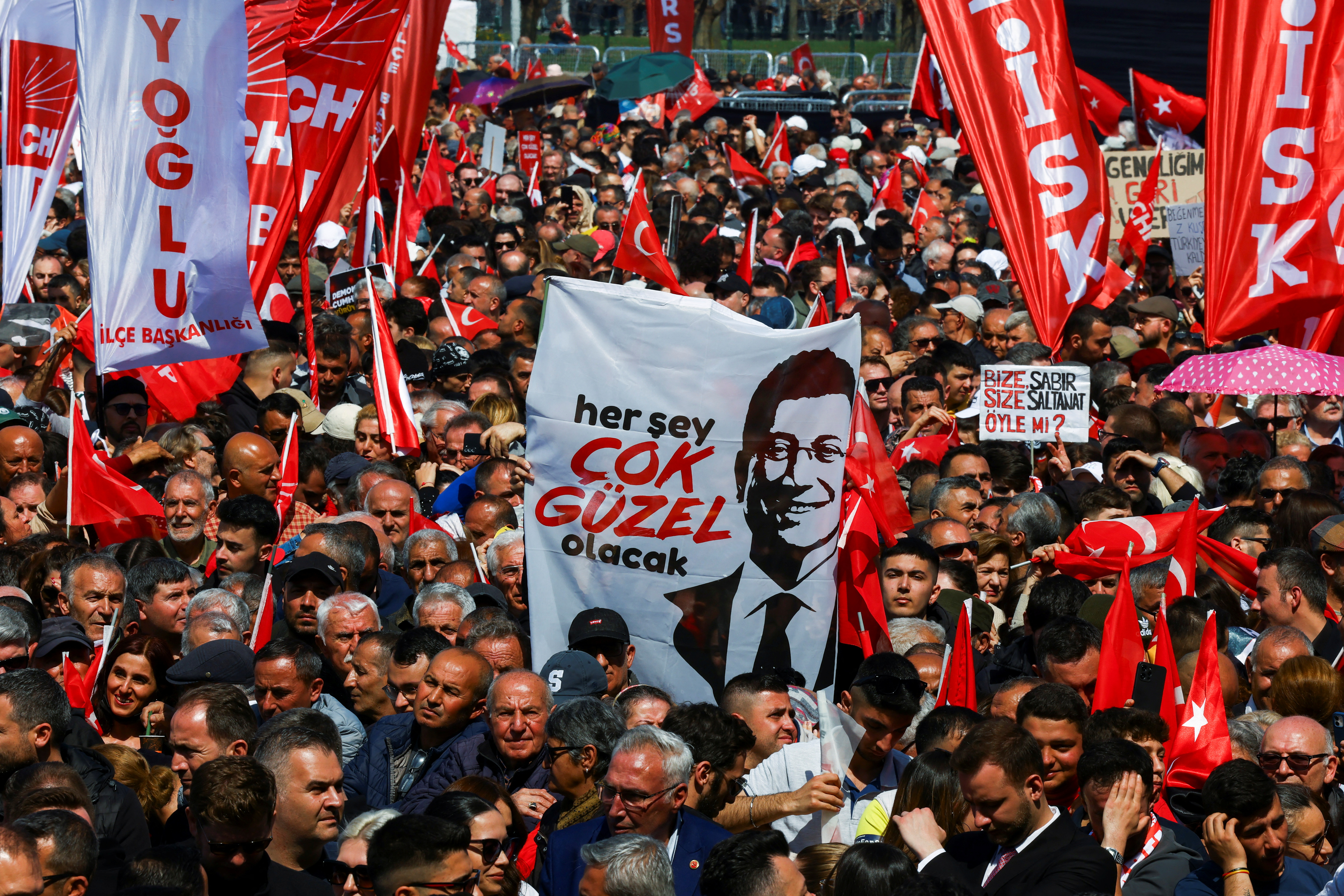 Rally to protest against the arrest of Istanbul Mayor Ekrem Imamoglu as part of a corruption investigation, in Istanbul