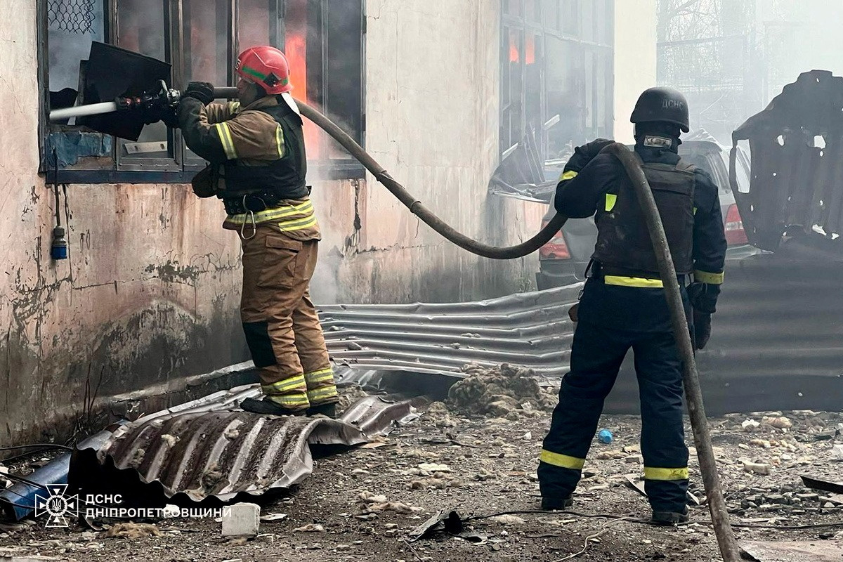 Aftermath of a Russian missile strike in Kryvyi Rih