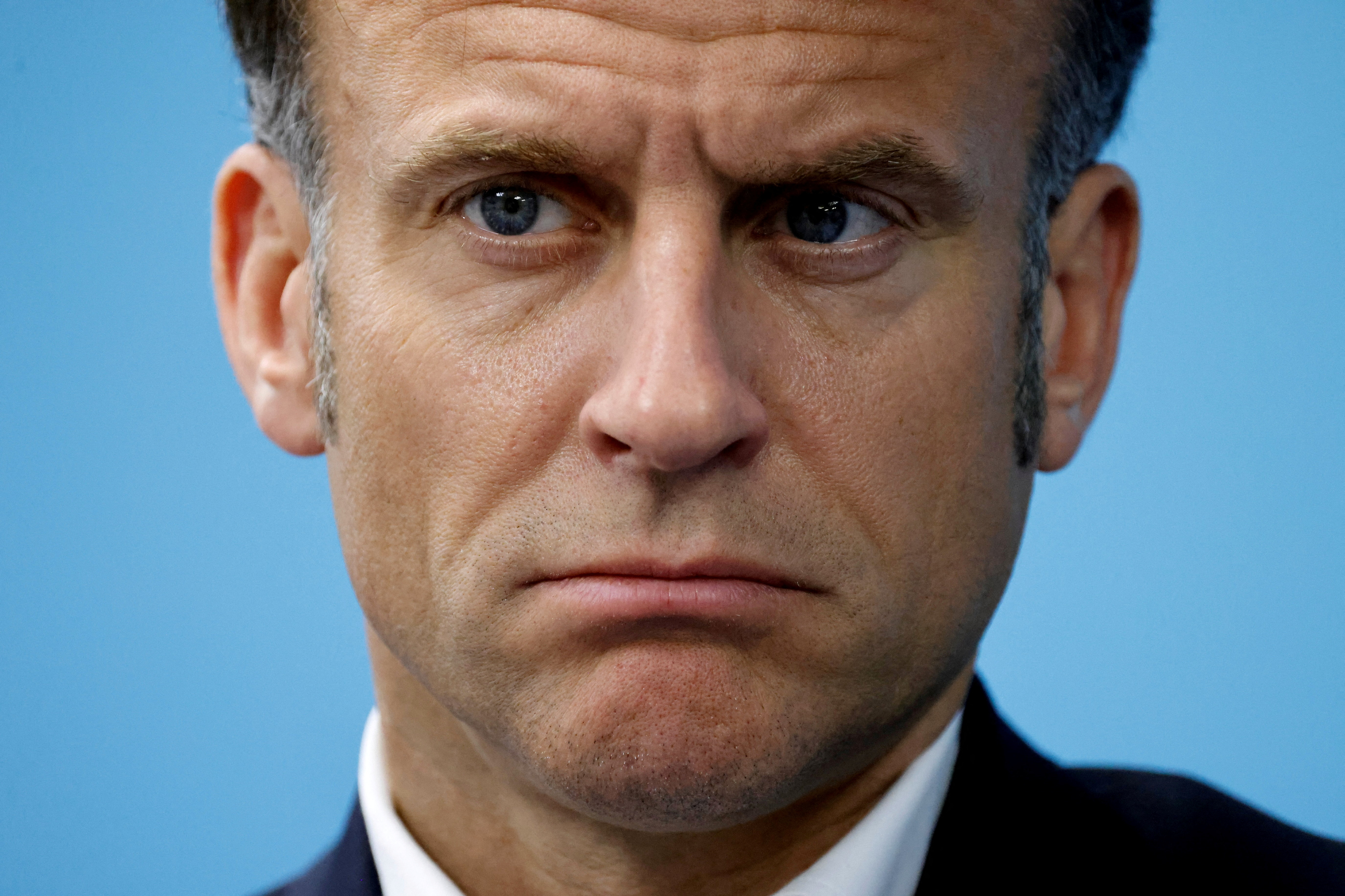 French President Emmanuel Macron visits El Arish Hospital