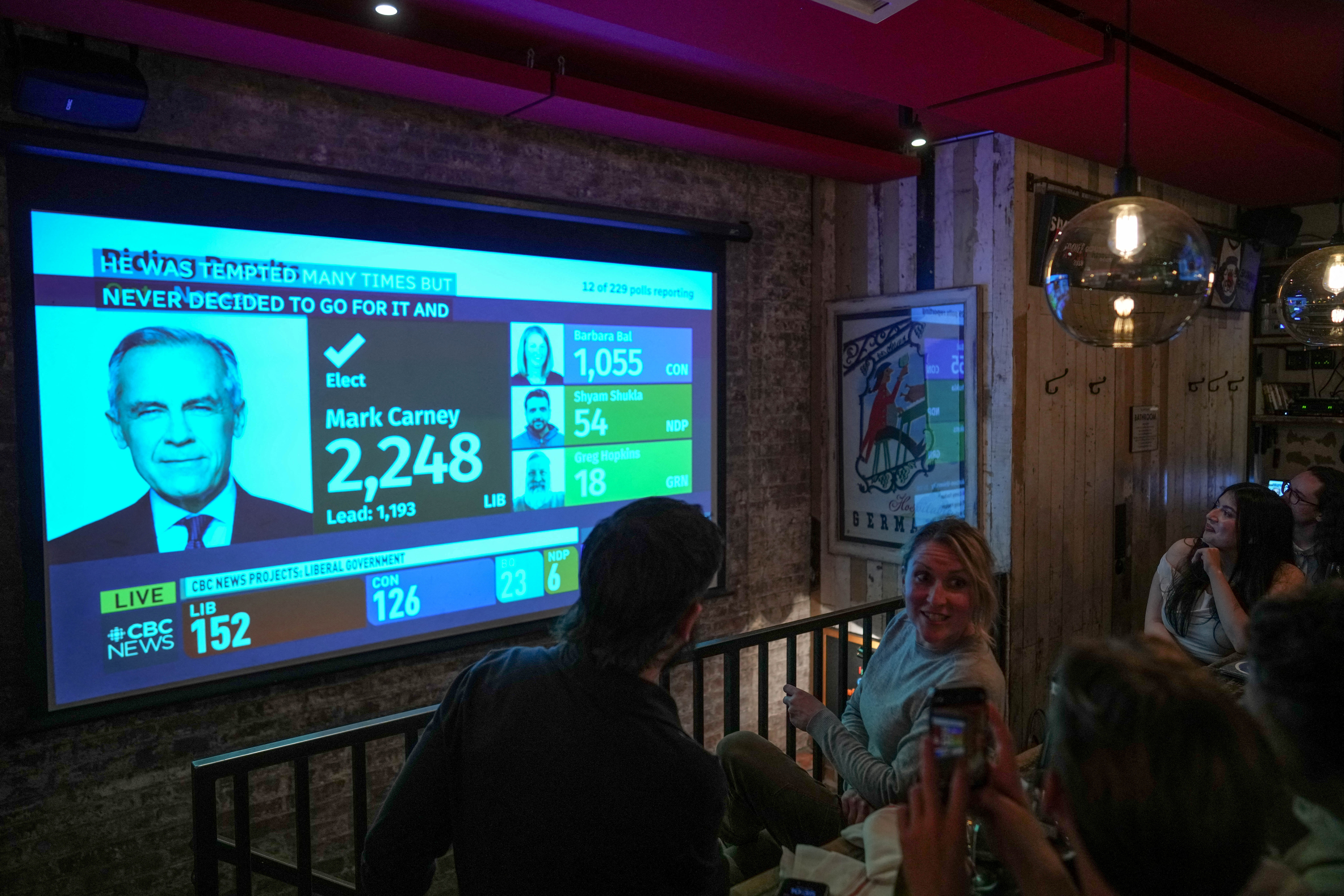 Canadian election watch party, in New York