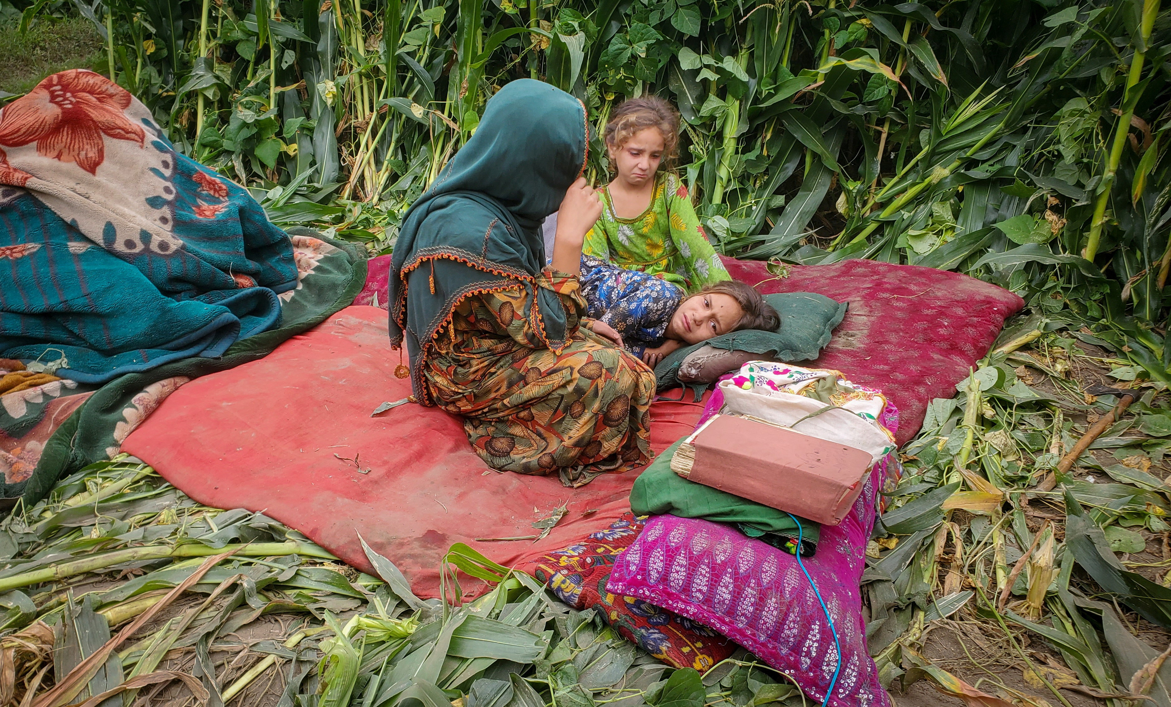 People take refuge in a field after a deadly magnitude-6 earthquake that struck Afghanistan around midnight, in Dara Mazar, in Kunar province, Afghanistan, September 1, 2025. REUTERS/Stringer     TPX IMAGES OF THE DAY