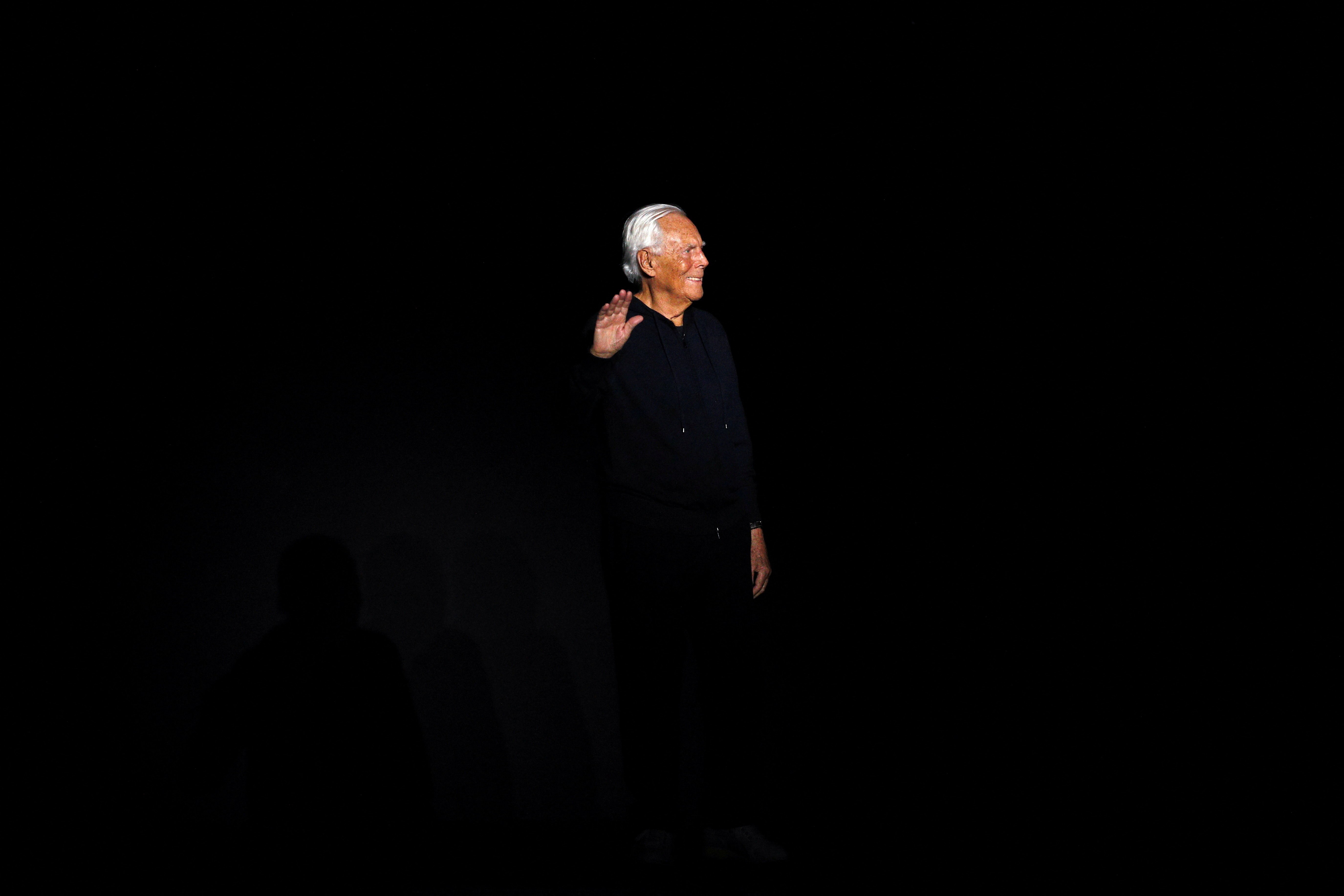 FILE PHOTO: Giorgio Armani looks on, at the presentation of the Emporio Armani Fall/Winter 2024/2025 collection during Fashion Week in Milan, Italy, February 22, 2024. REUTERS/Alessandro Garofalo/File Photo