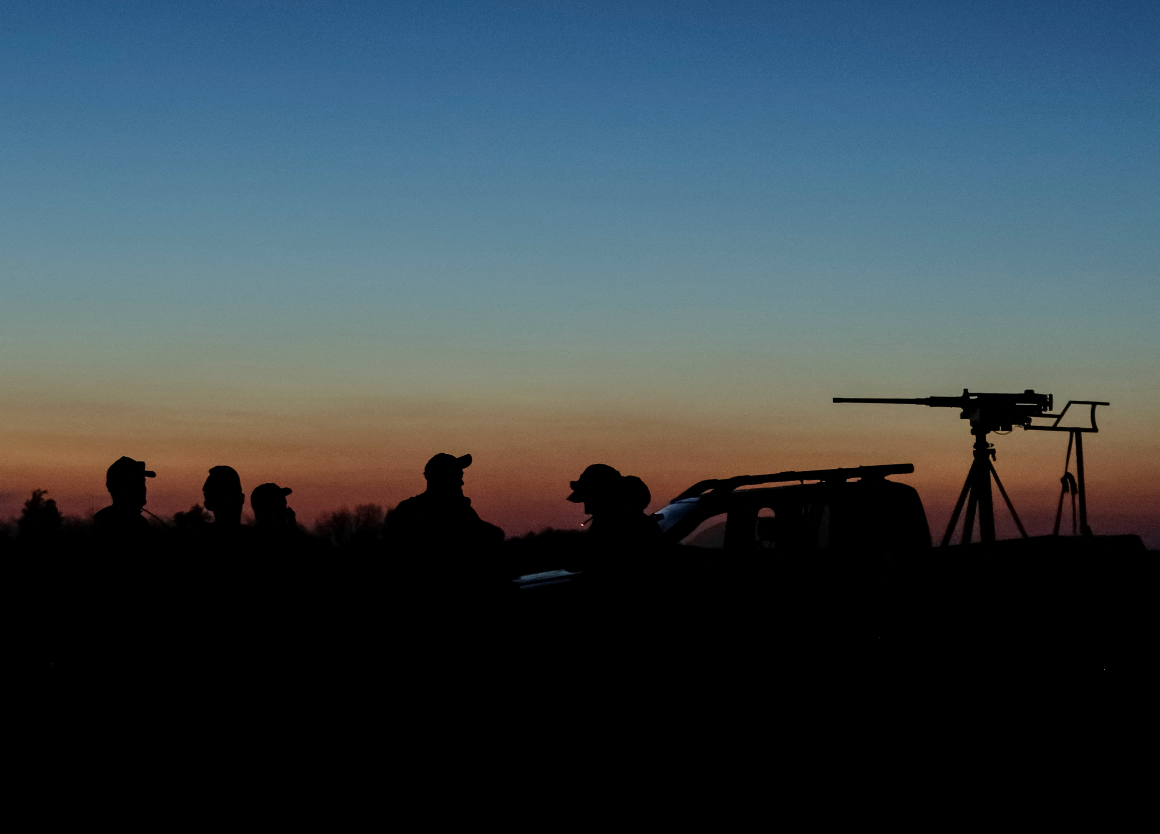 Servicemen from the mobile air defence unit of the 115th Separate Mechanized Brigade of the Ukrainian Armed Forces attend an overnight shift, amid Russia's attack on Ukraine