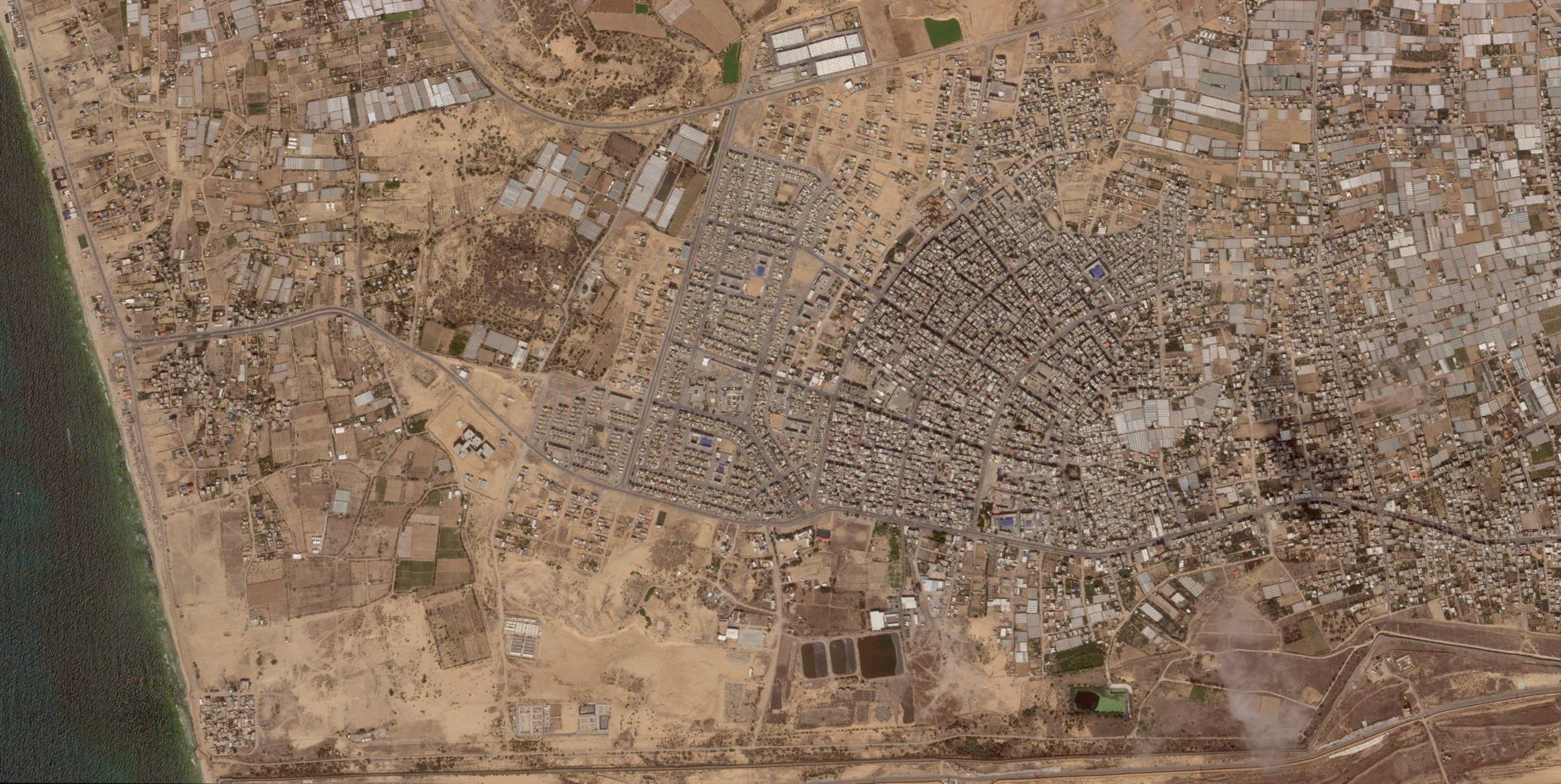 Satellite image shows Rafah before the war, August 20, 2023. Plan