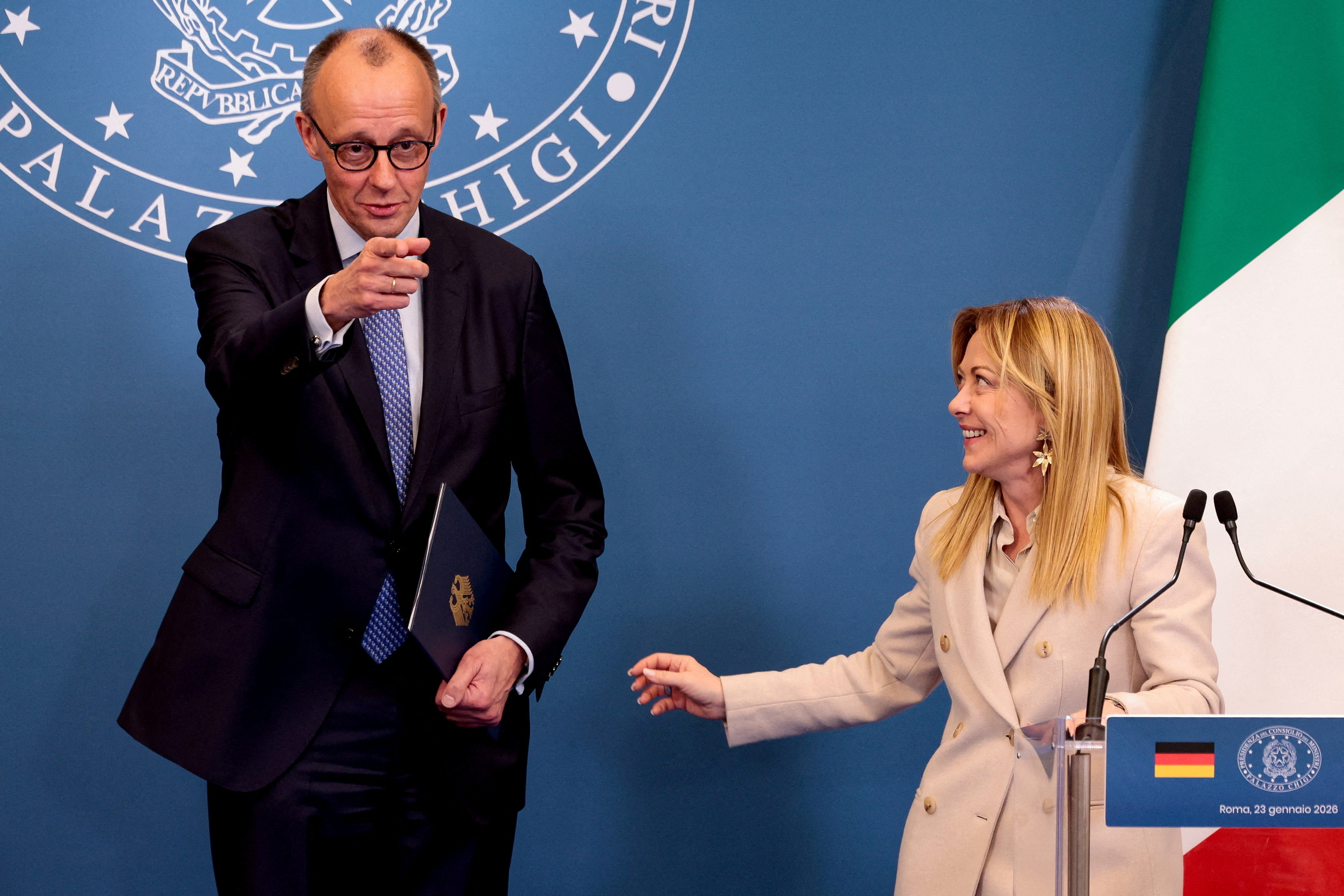 Friedrich Merz i Giorgia Meloni