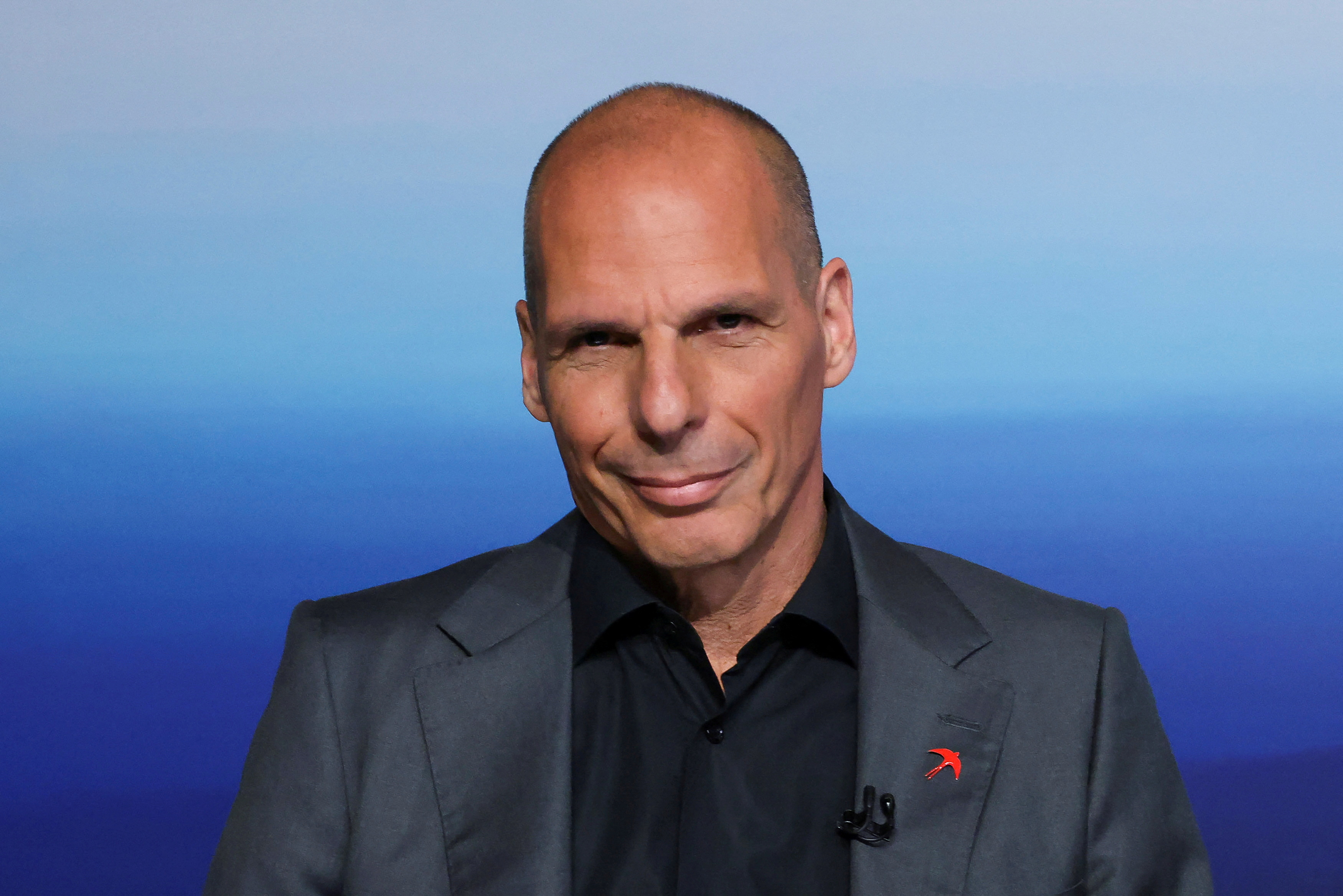 FILE PHOTO: Leader of MeRA25 party Yanis Varoufakis takes part in a televised debate at the headquarters of the state broadcaster ERT, in Athens, Greece, May 10, 2023