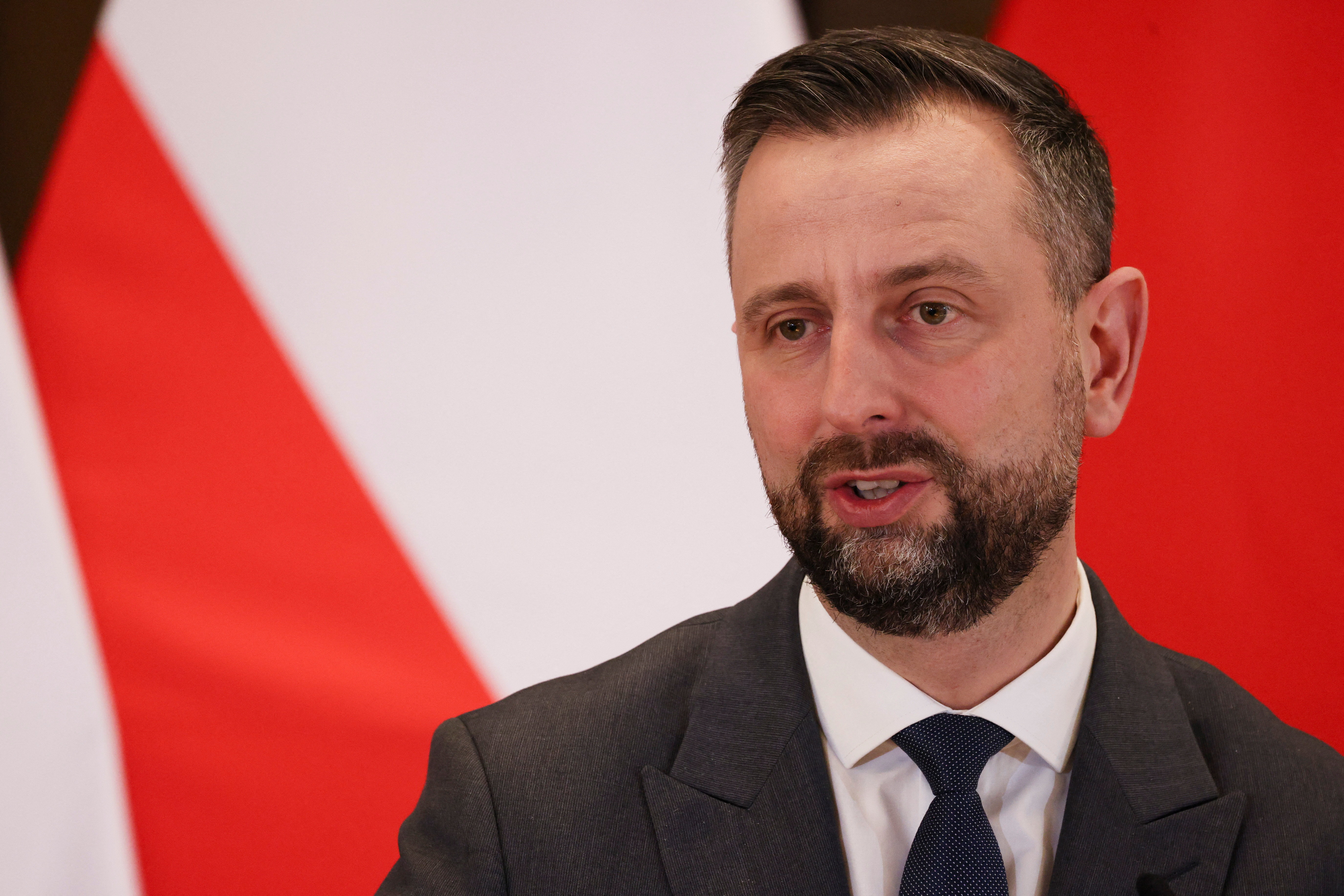 Polish Deputy Prime Minister and Defence Minister Wladyslaw Kosiniak-Kamysz speaks during a press conference in Krakow, Poland