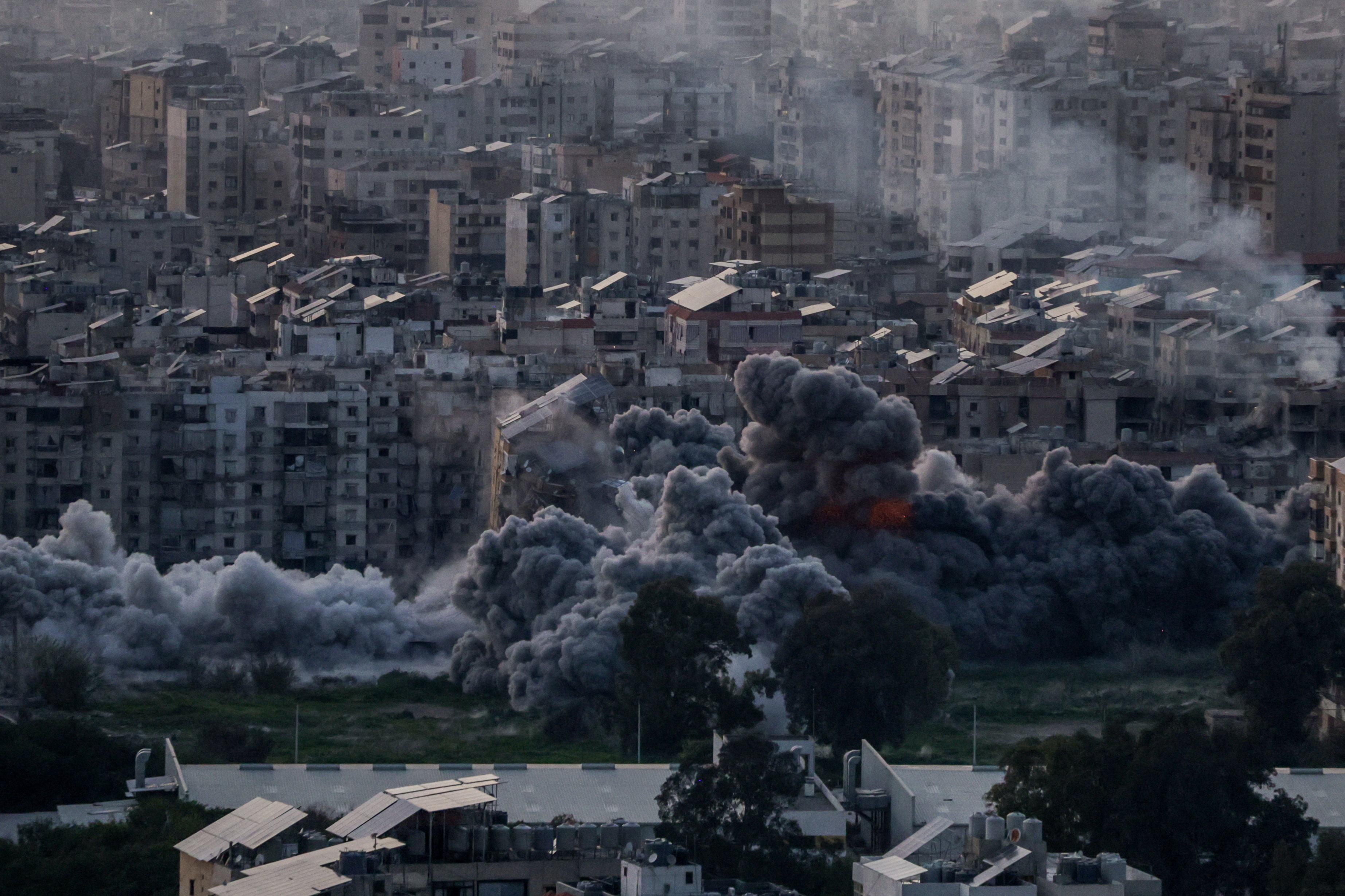 Smoke rises after an Israeli strike on Beirut's southern suburbs, following an escalation between Hezbollah and Israel amid the U.S.-Israeli conflict with Iran