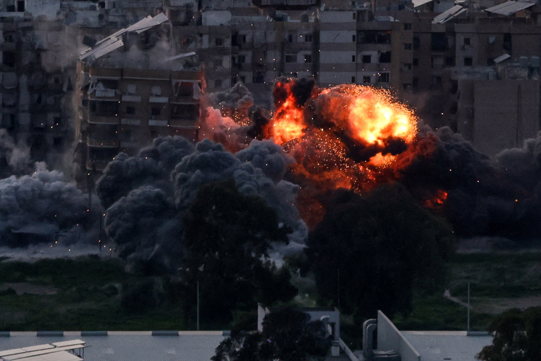 An explosion on Beirut's southern suburbs after an Israeli strike, following an escalation between Hezbollah and Israel amid the U.S.-Israeli conflict with Iran, Lebanon, March 6, 2026.