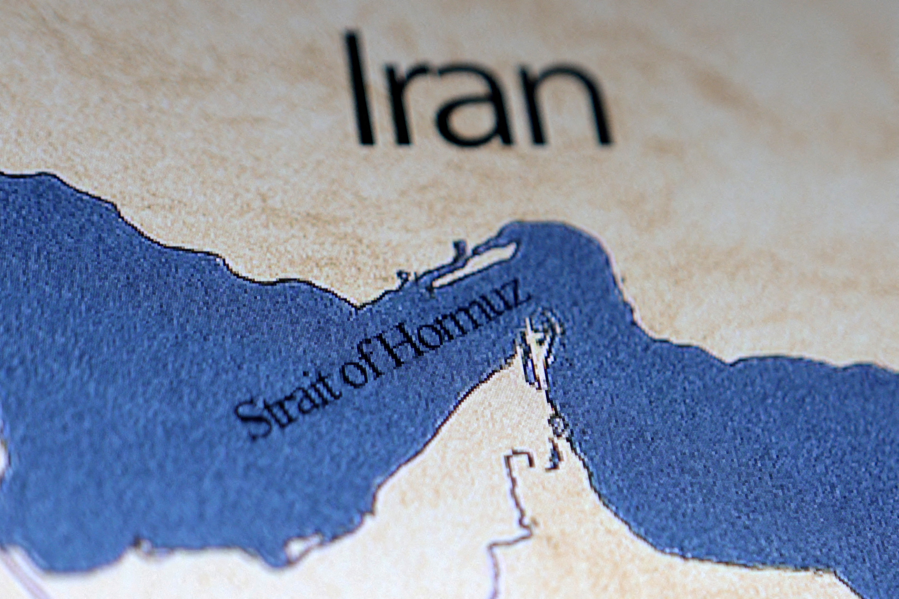 FILE PHOTO: A map showing the Strait of Hormuz and Iran is seen in this illustration taken June 22, 2025. REUTERS/Dado Ruvic/Illustration/File Photo