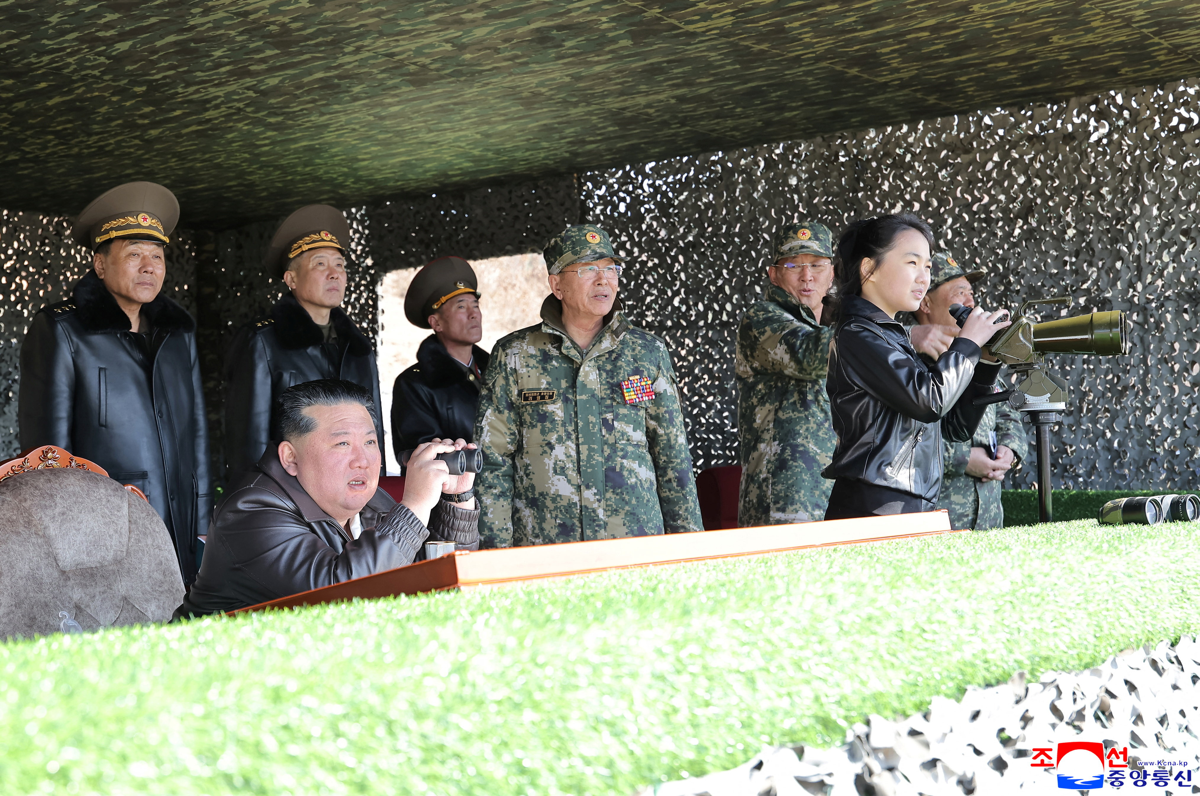 North Korean leader Kim Jong Un, accompanied by his daughter Kim Ju Ae